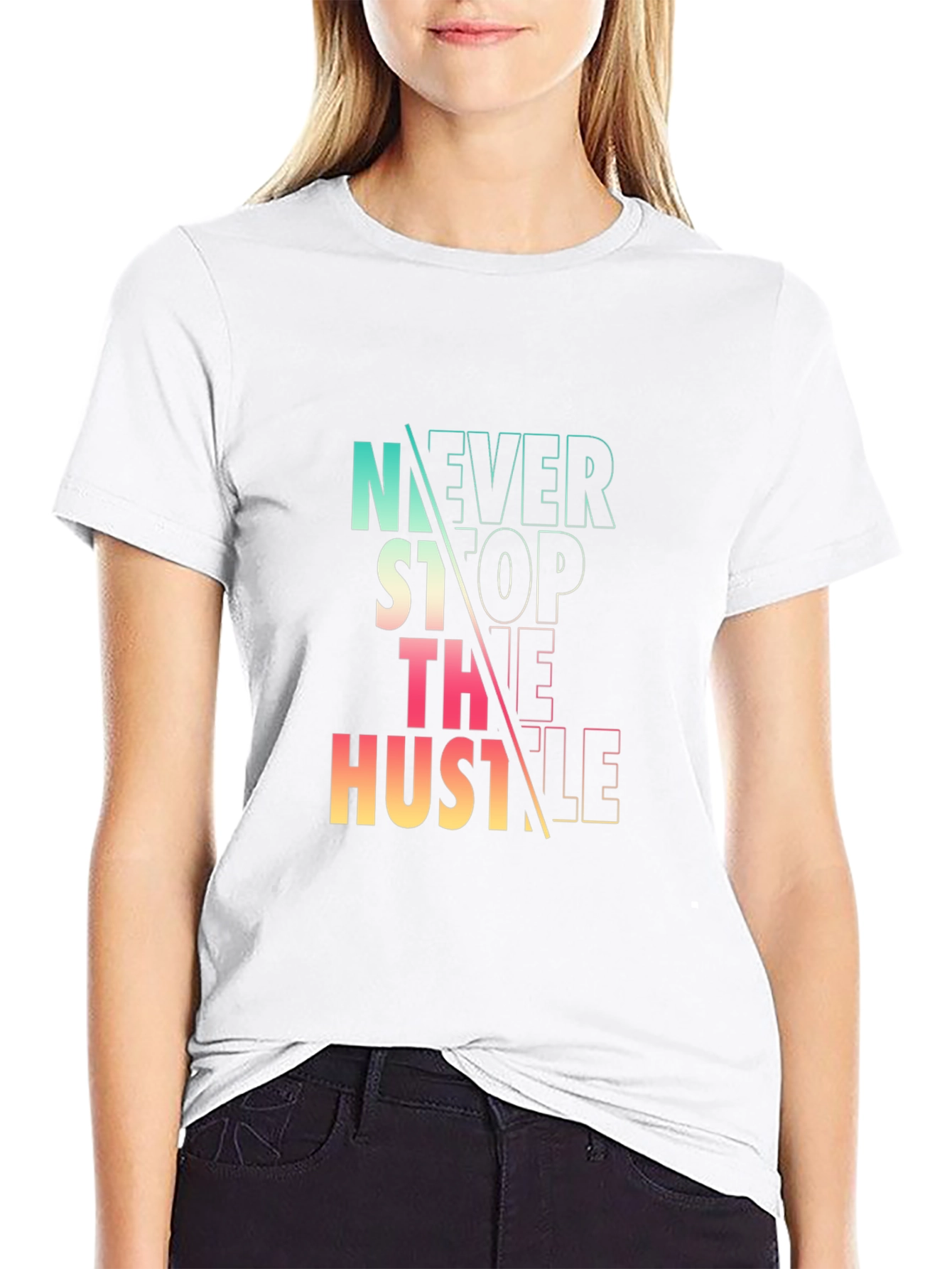 Never Stop the Hustle Graphic Tee - Black