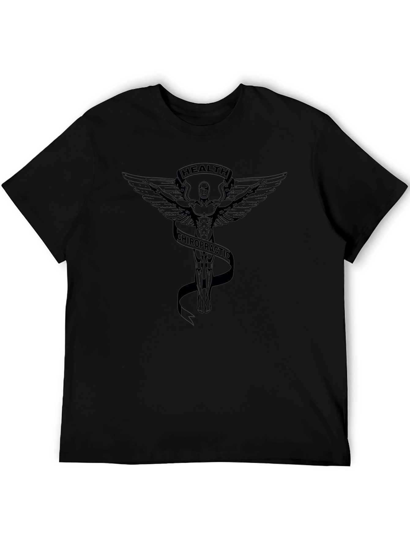 Chiropractic Health Symbol Black T-Shirt
