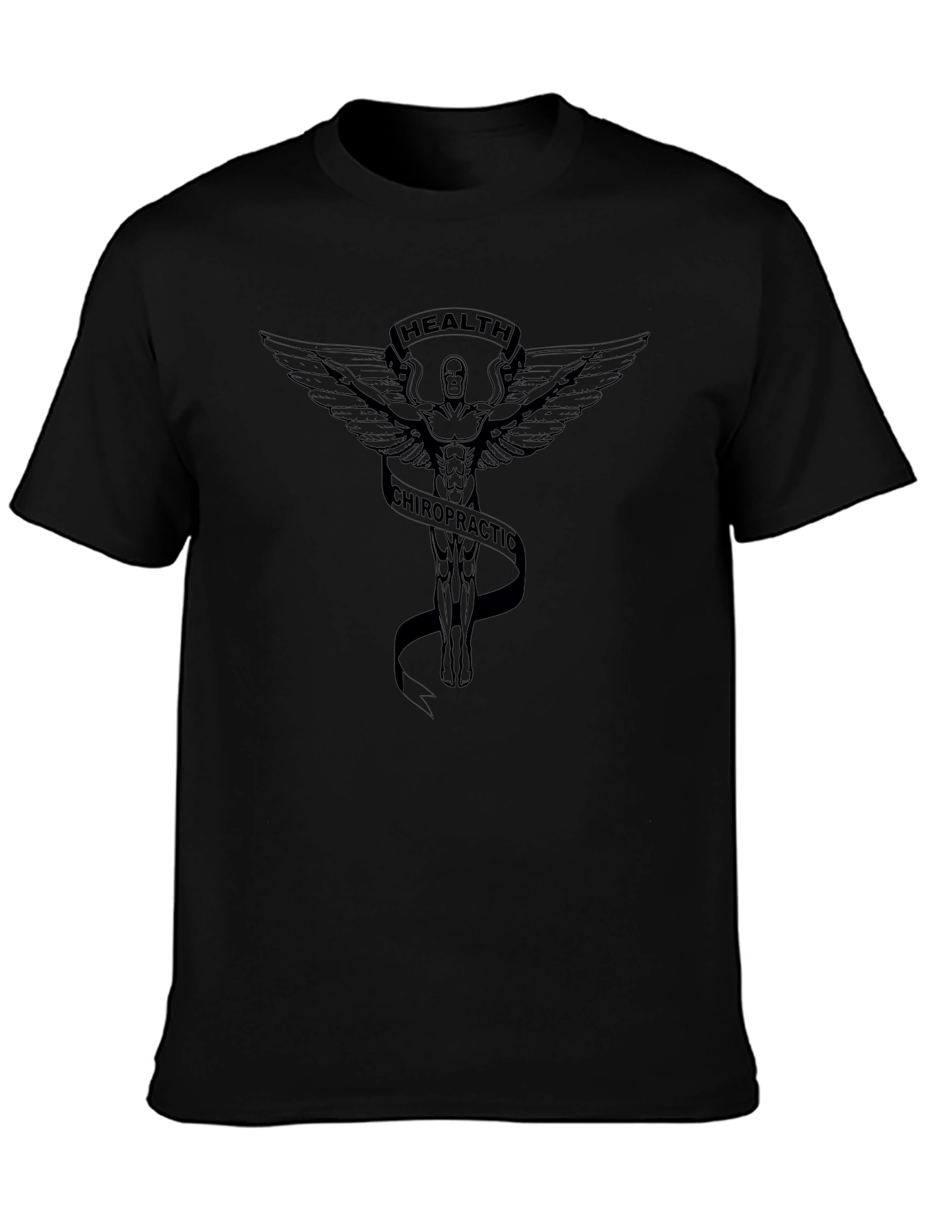 Chiropractic Health Symbol Black T-Shirt