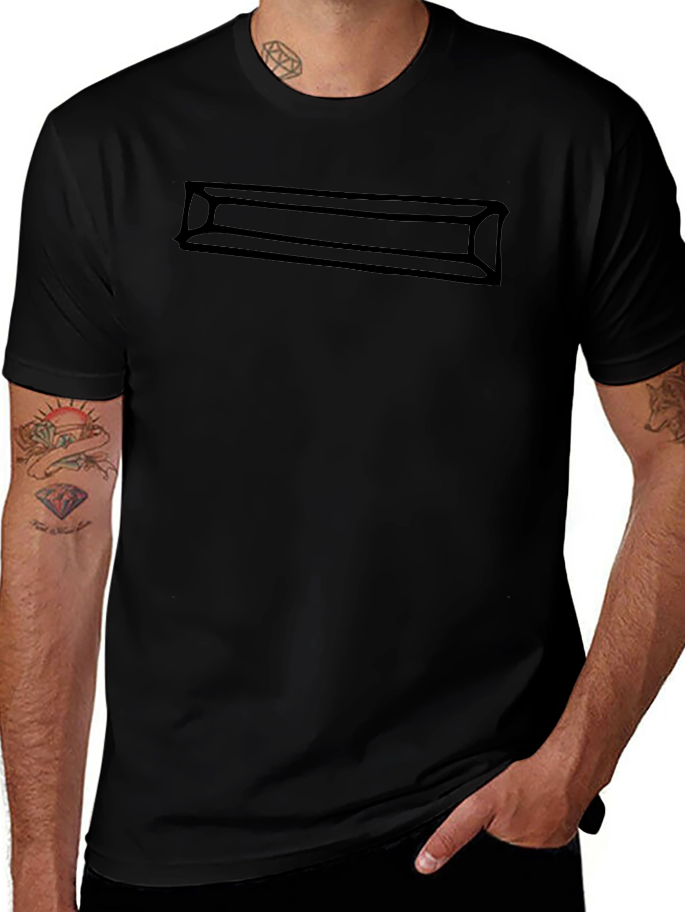 Black Graphic Tee - Modern Minimalist Design