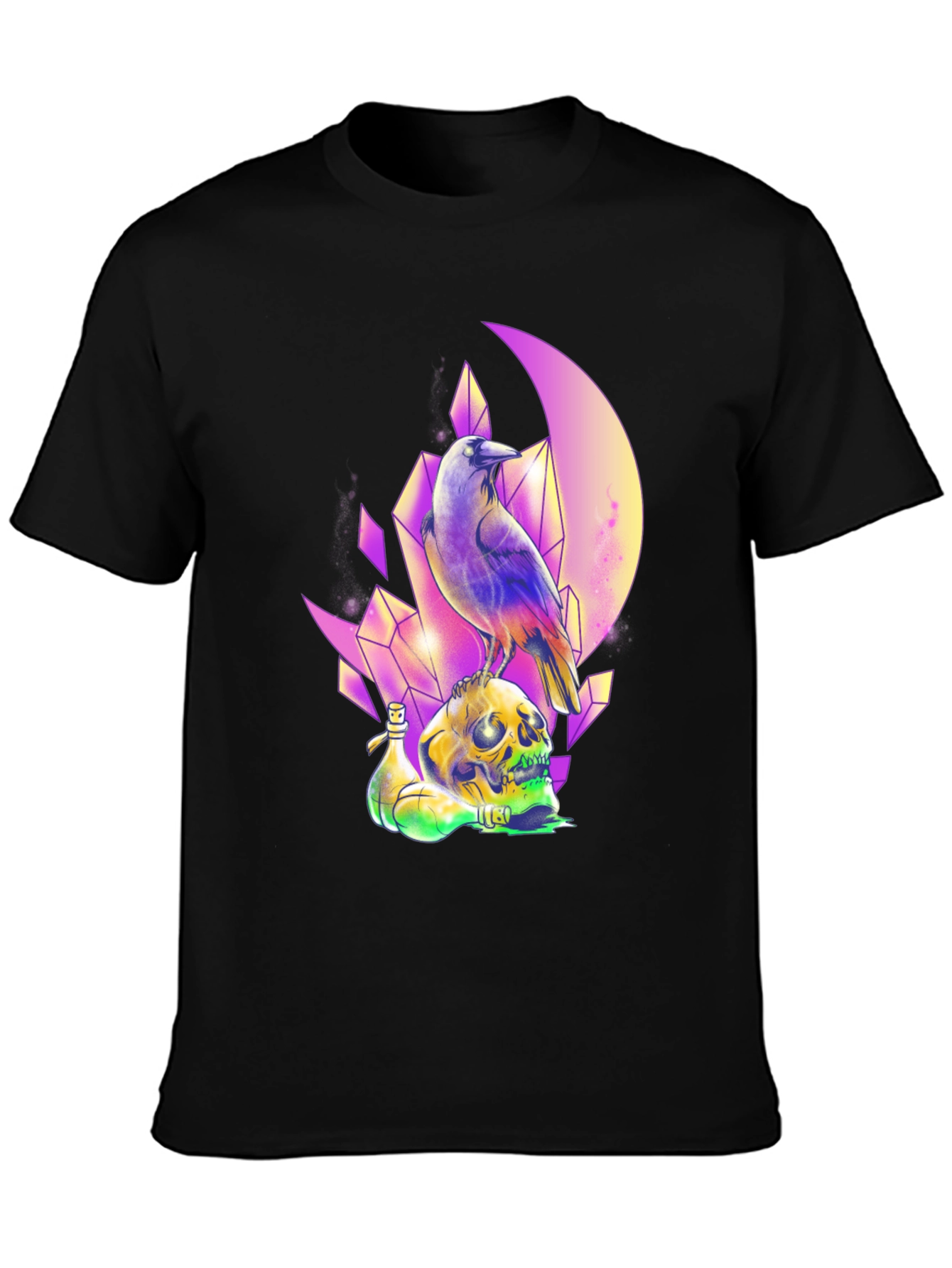 Raven Skull Crystal T-Shirt