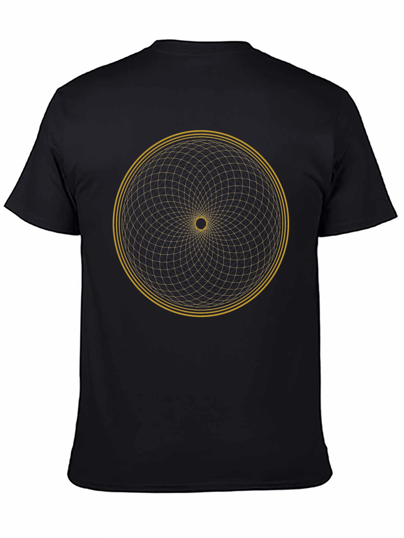 Geometric Circle Design T-Shirt - Black