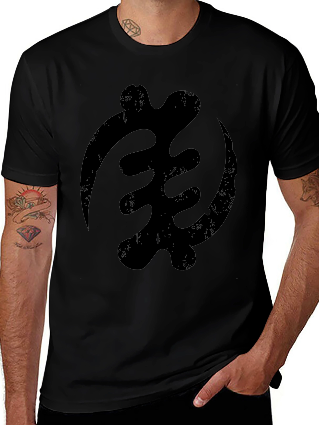 Black Adinkra Symbol Graphic T-Shirt