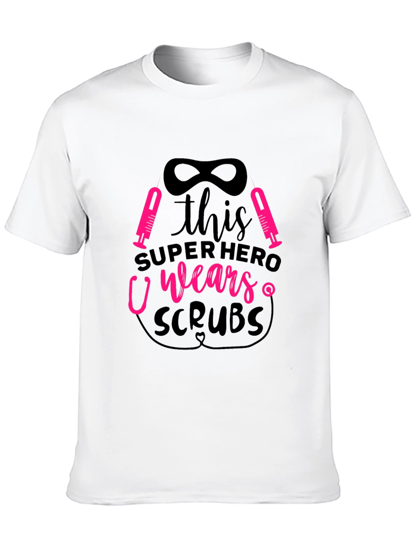Superhero Scrubs Graphic Tee - Black Unisex T-Shirt