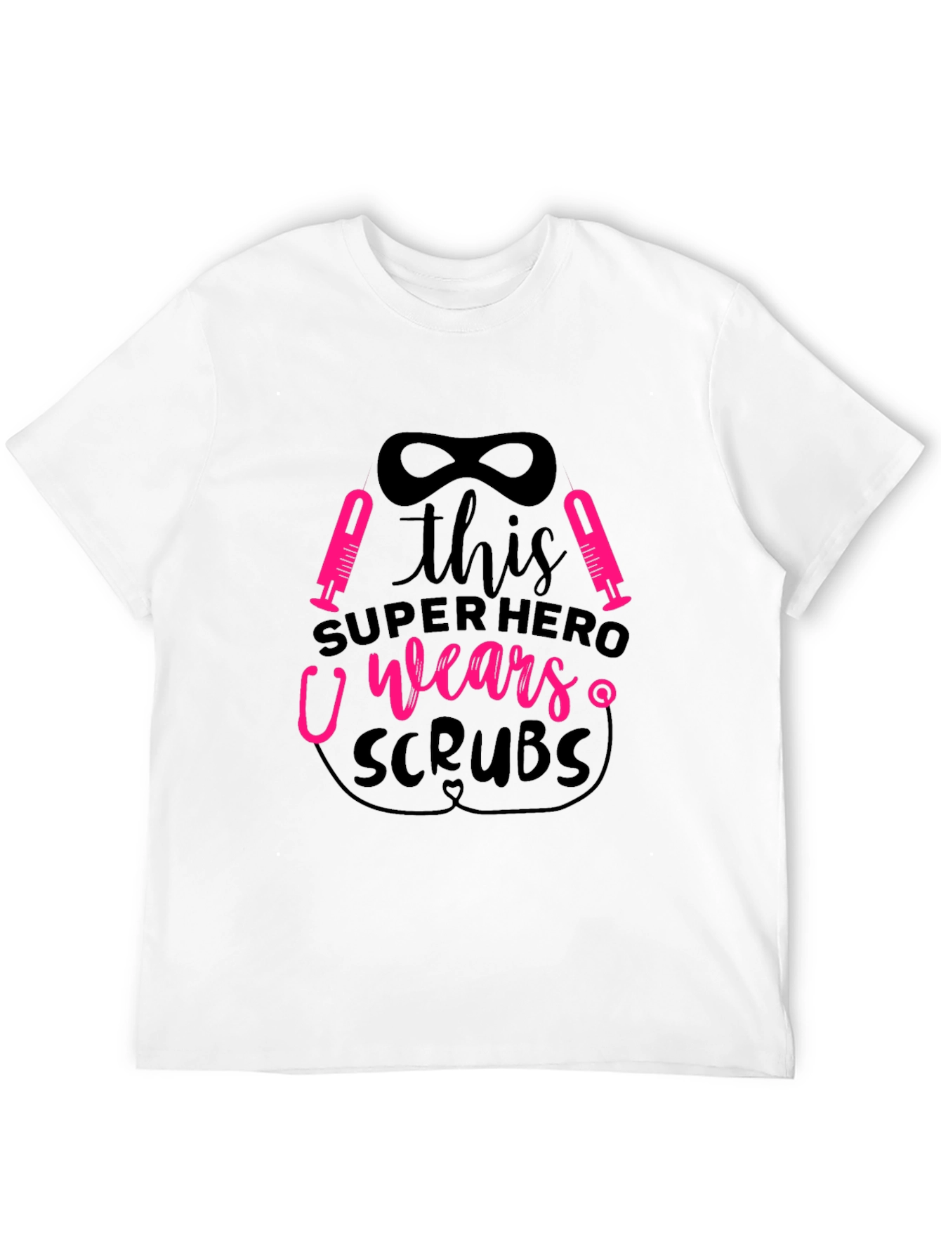 Superhero Scrubs Graphic Tee - Black Unisex T-Shirt