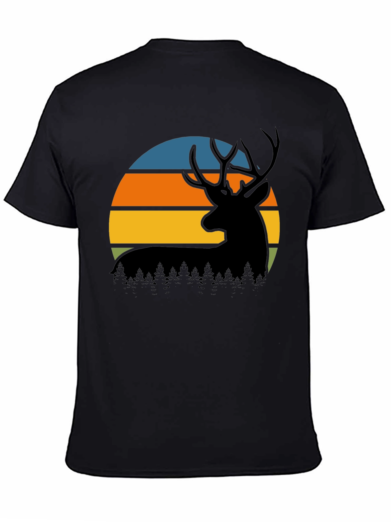 Retro Deer Sunset Graphic T-Shirt