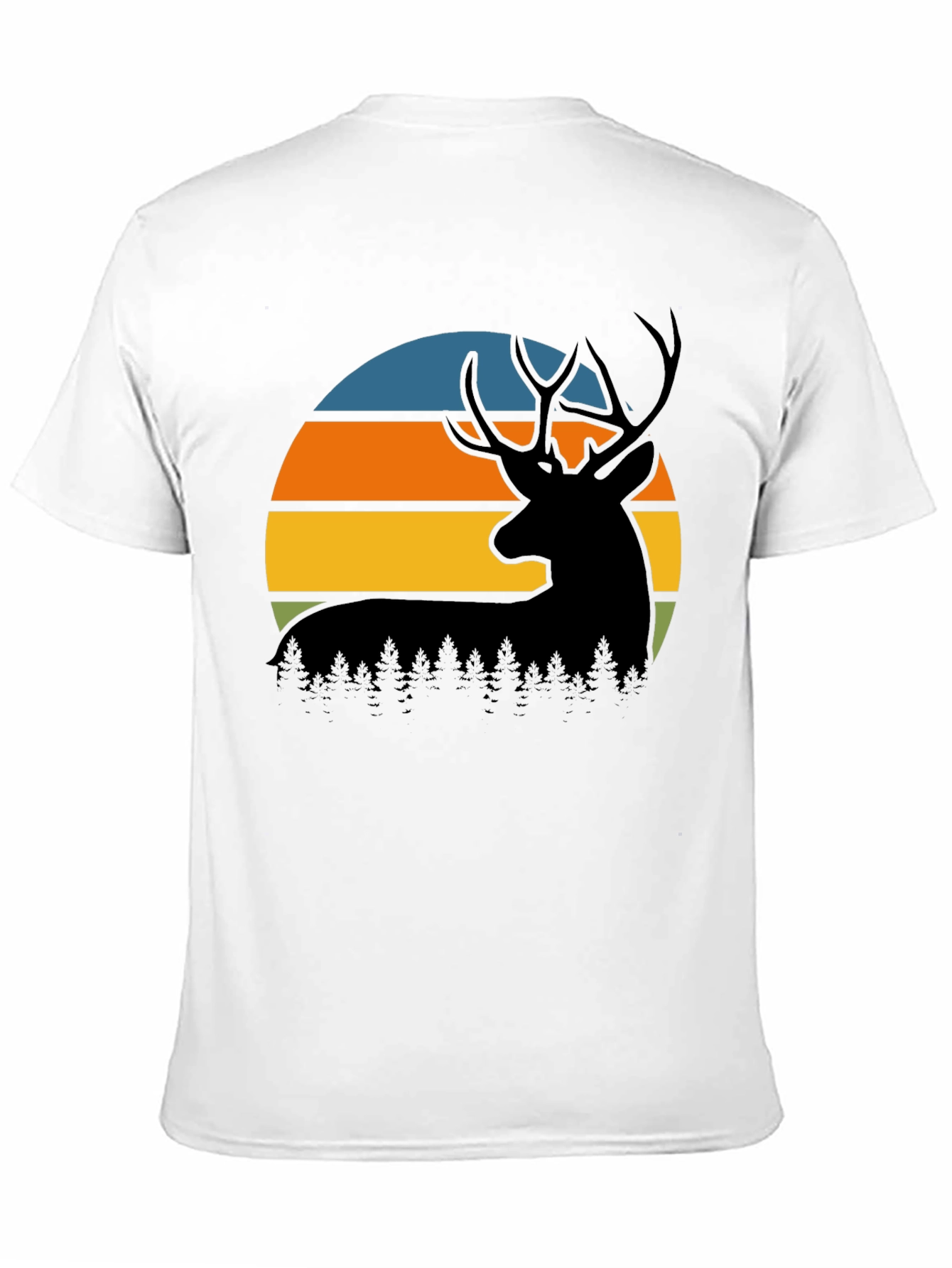 Retro Deer Sunset Graphic T-Shirt