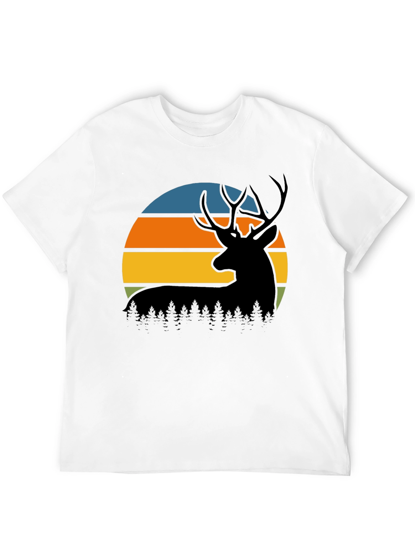 Retro Deer Sunset Graphic T-Shirt