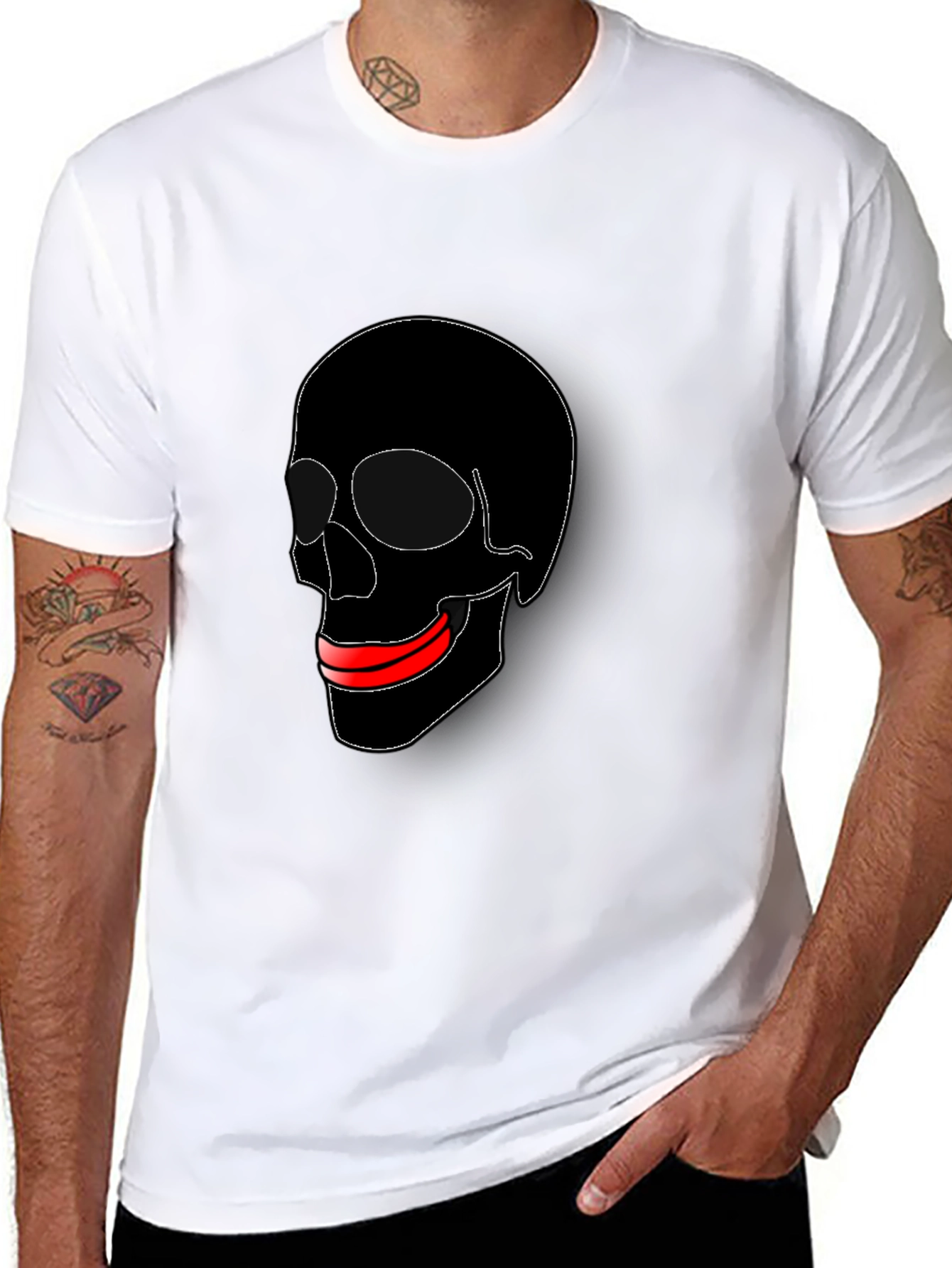 Skull Graphic Tee - Black Casual T-Shirt