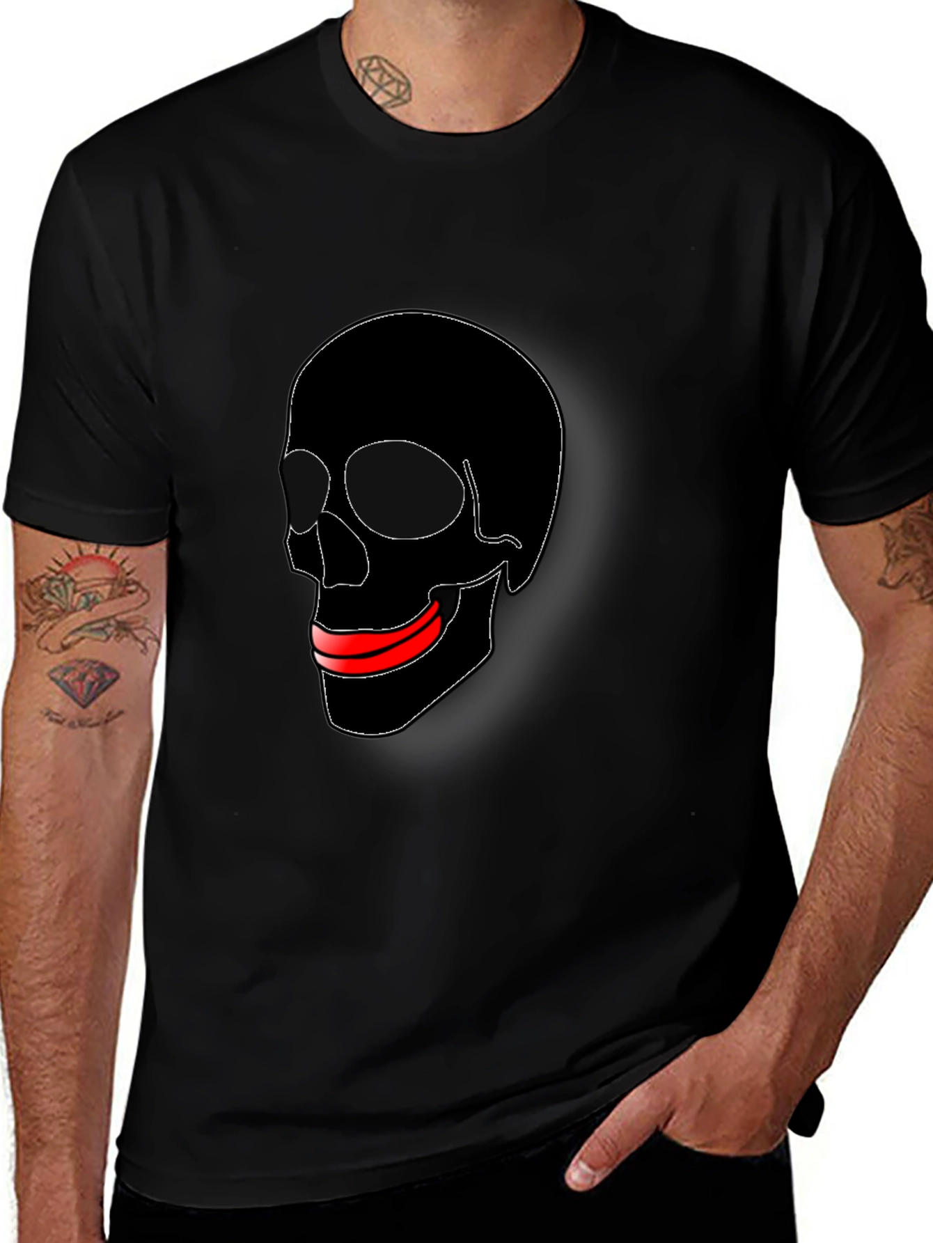 Skull Graphic Tee - Black Casual T-Shirt