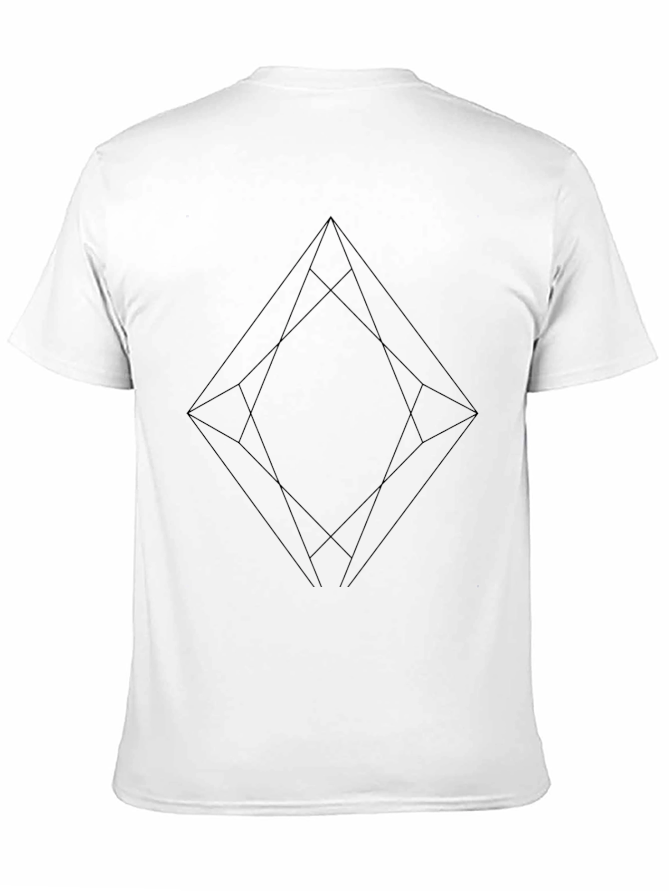 Geometric Diamond Graphic Black T-Shirt