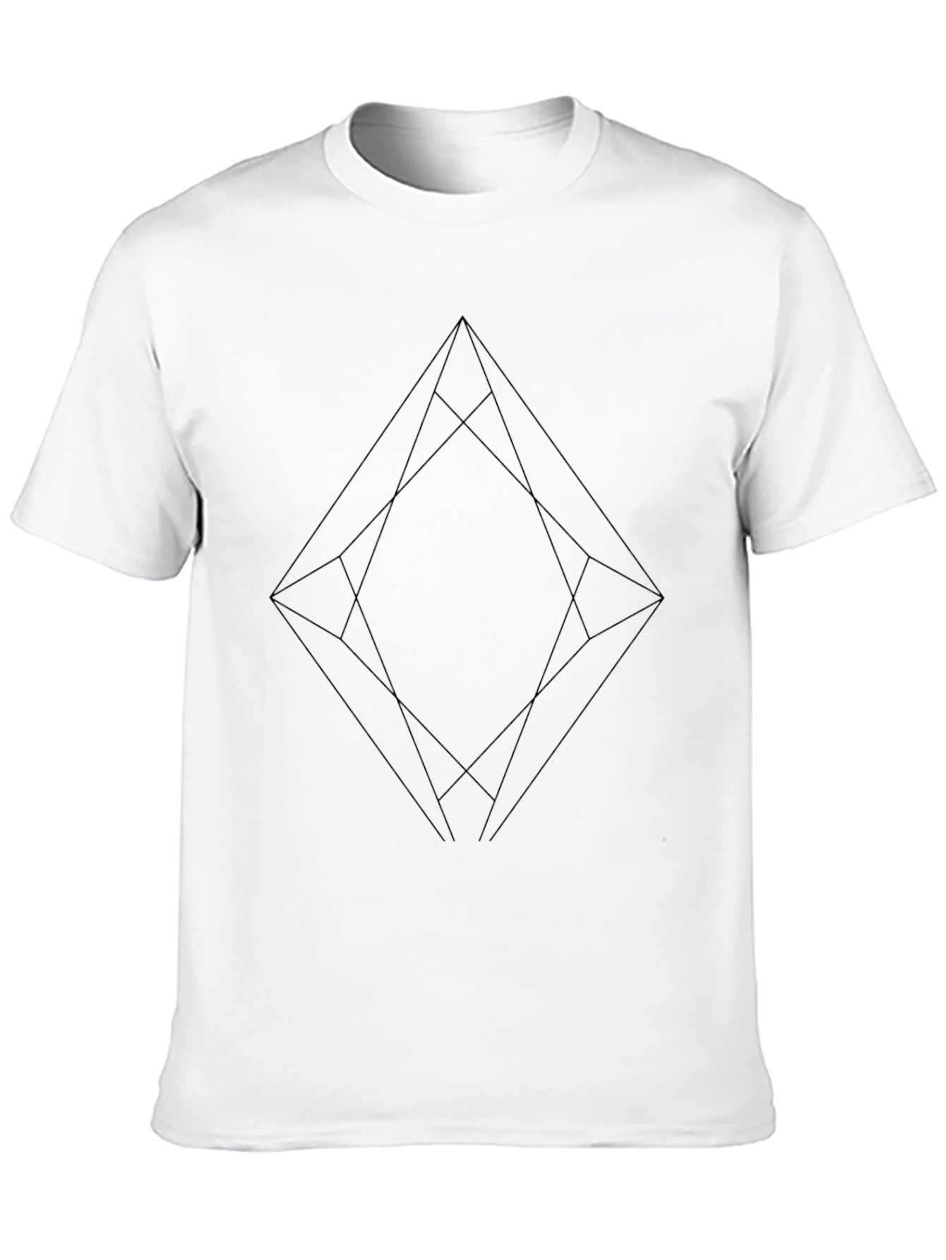 Geometric Diamond Graphic Black T-Shirt