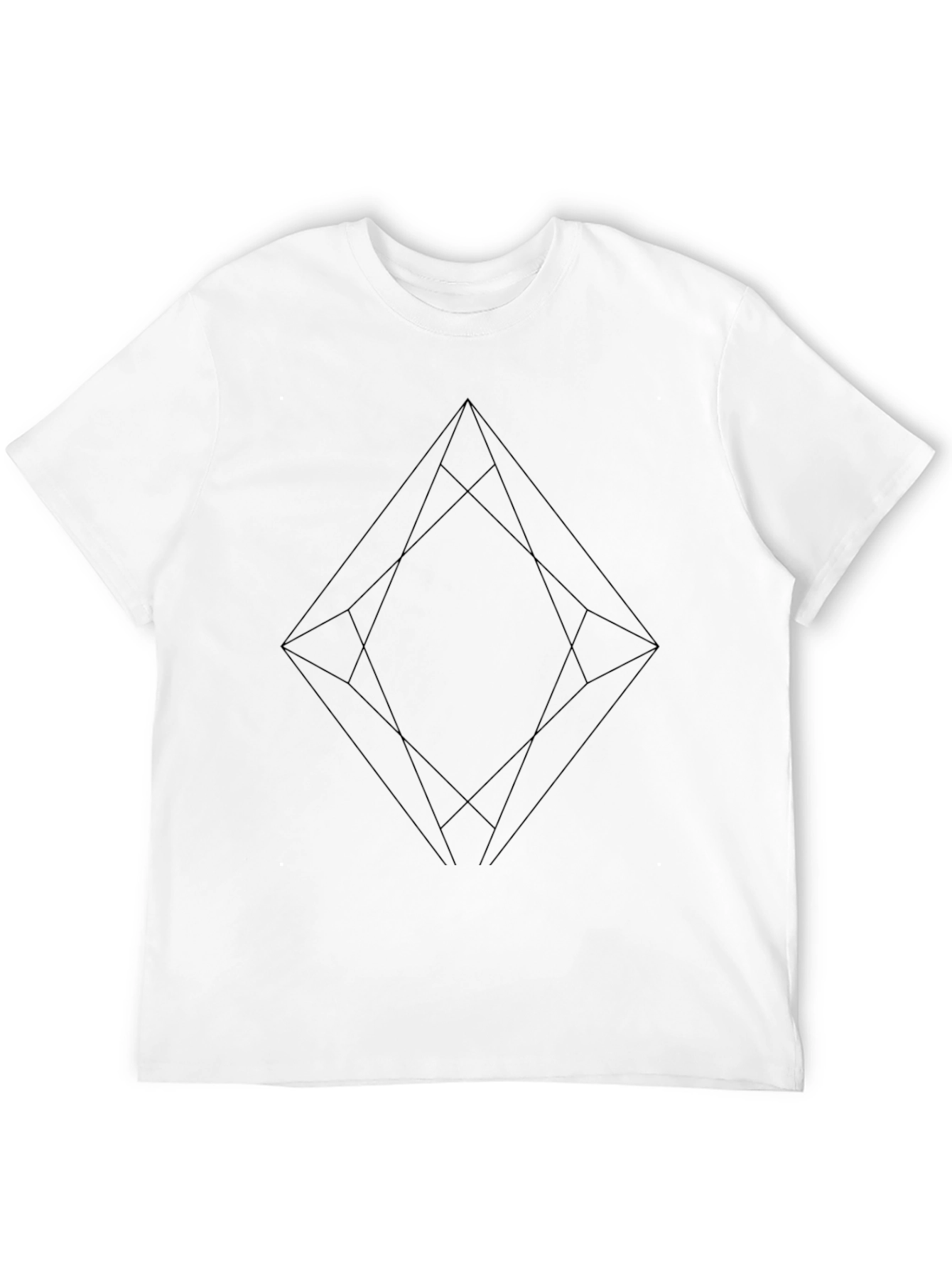 Geometric Diamond Graphic Black T-Shirt