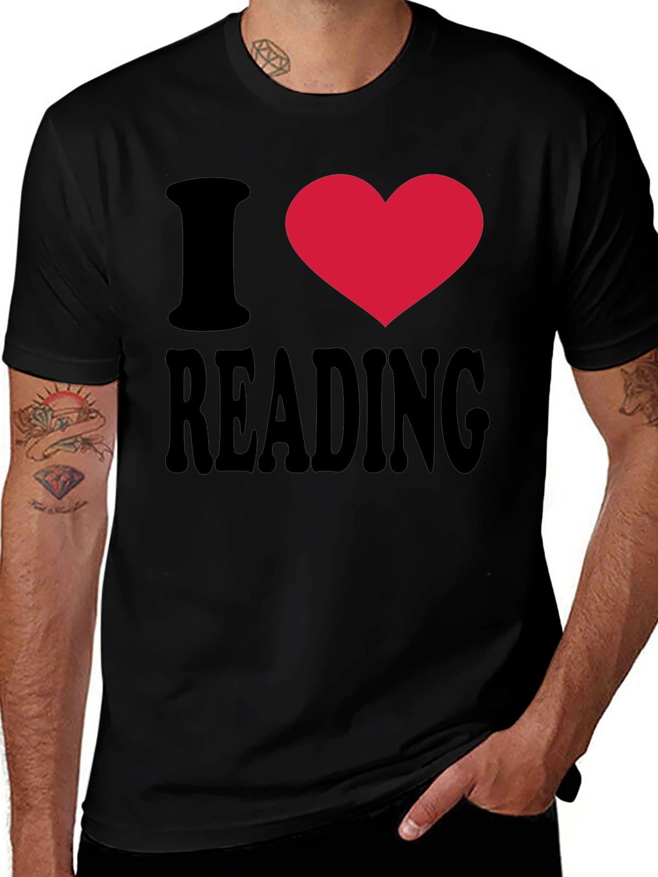 I Heart Reading Black T-Shirt