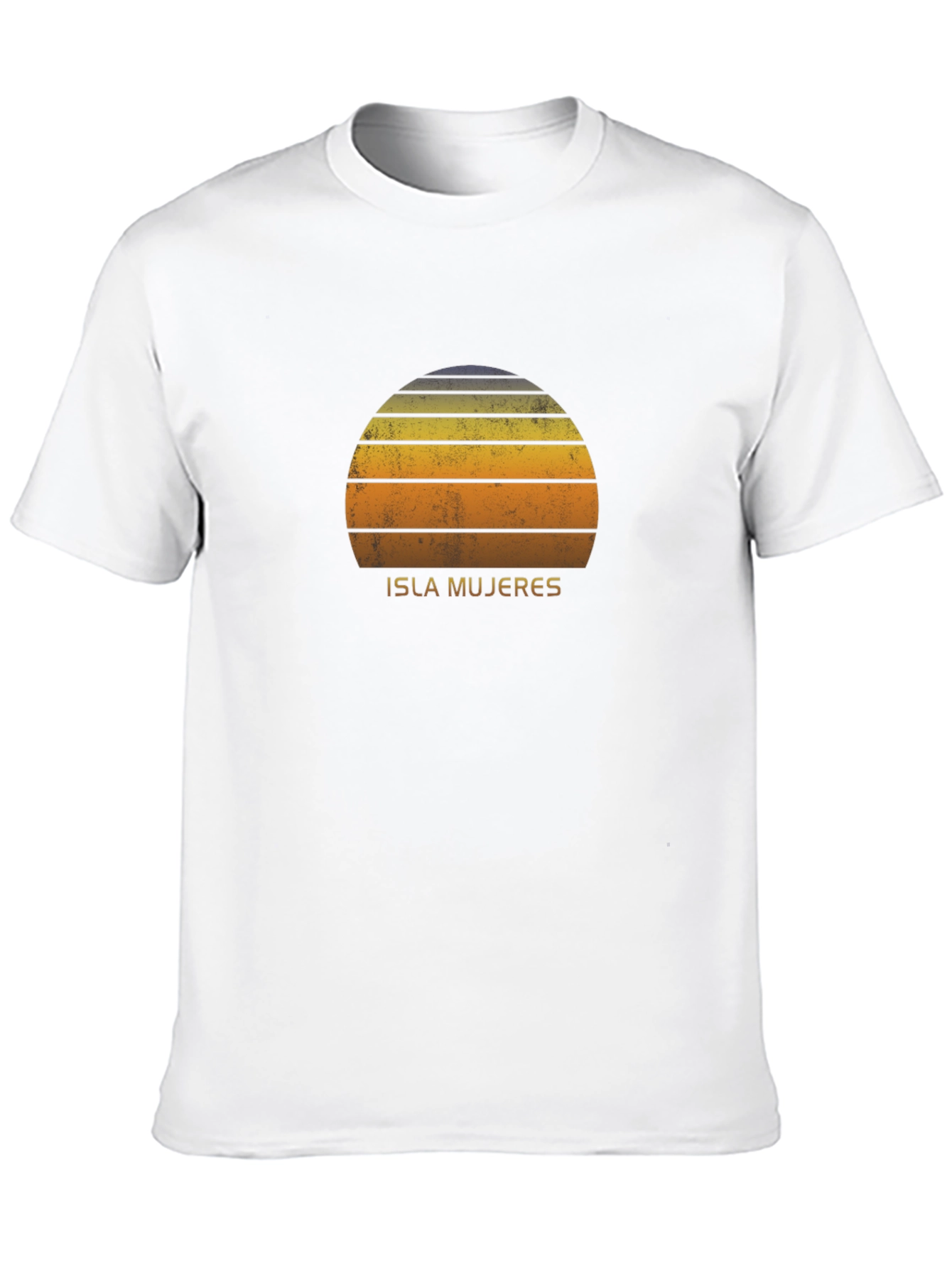 Isla Mujeres Sunset Graphic Tee - Casual Black T-Shirt