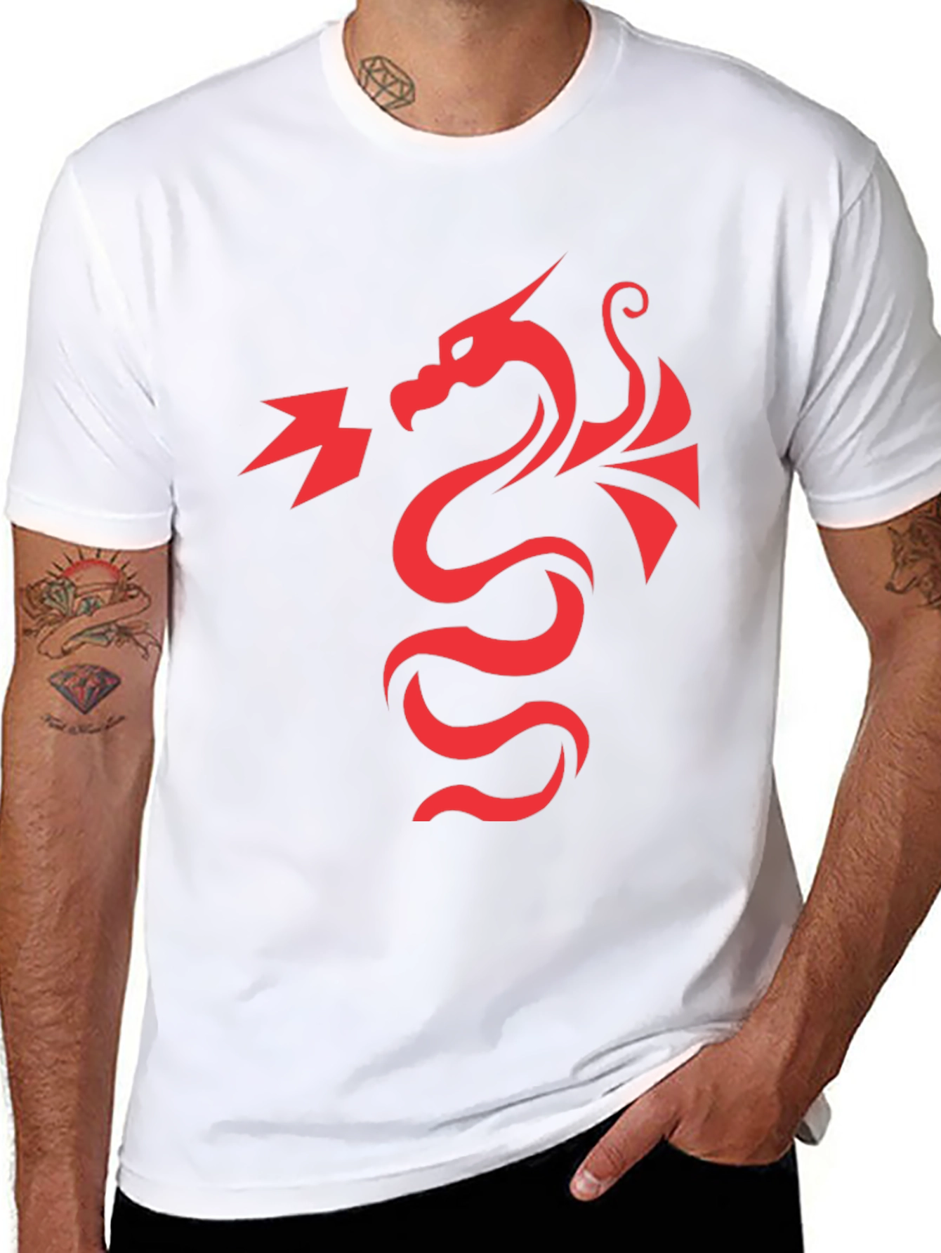 Red Dragon Graphic Tee - Black