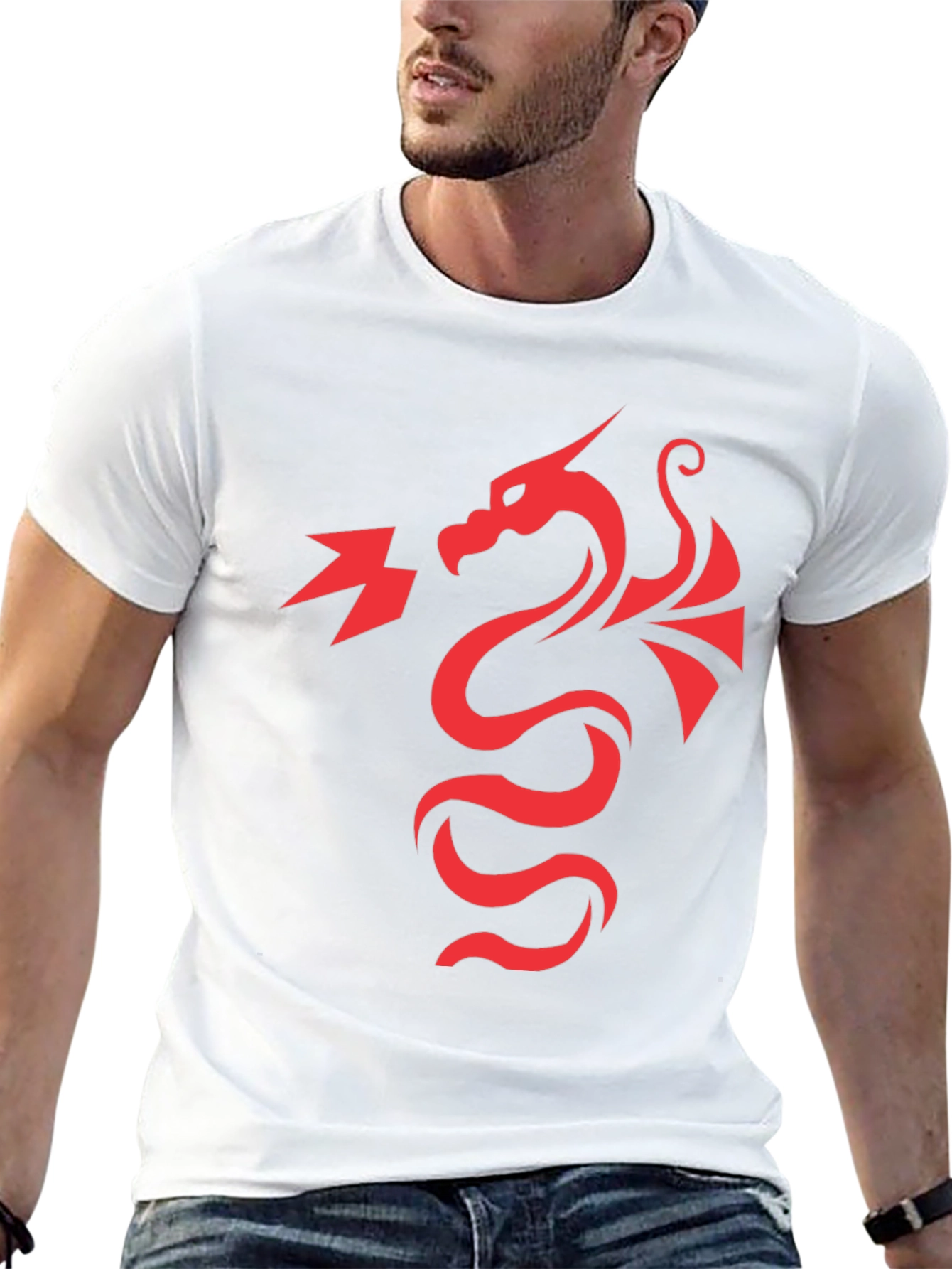 Red Dragon Graphic Tee - Black
