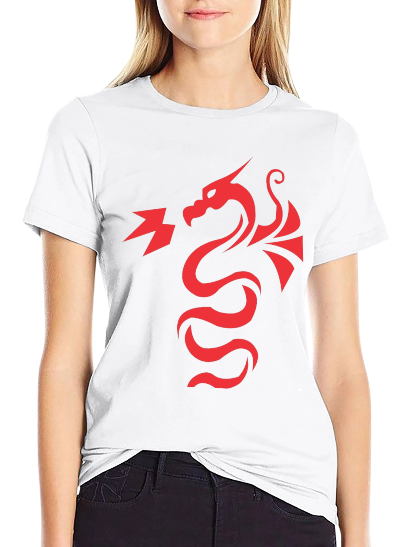 Red Dragon Graphic Tee - Black
