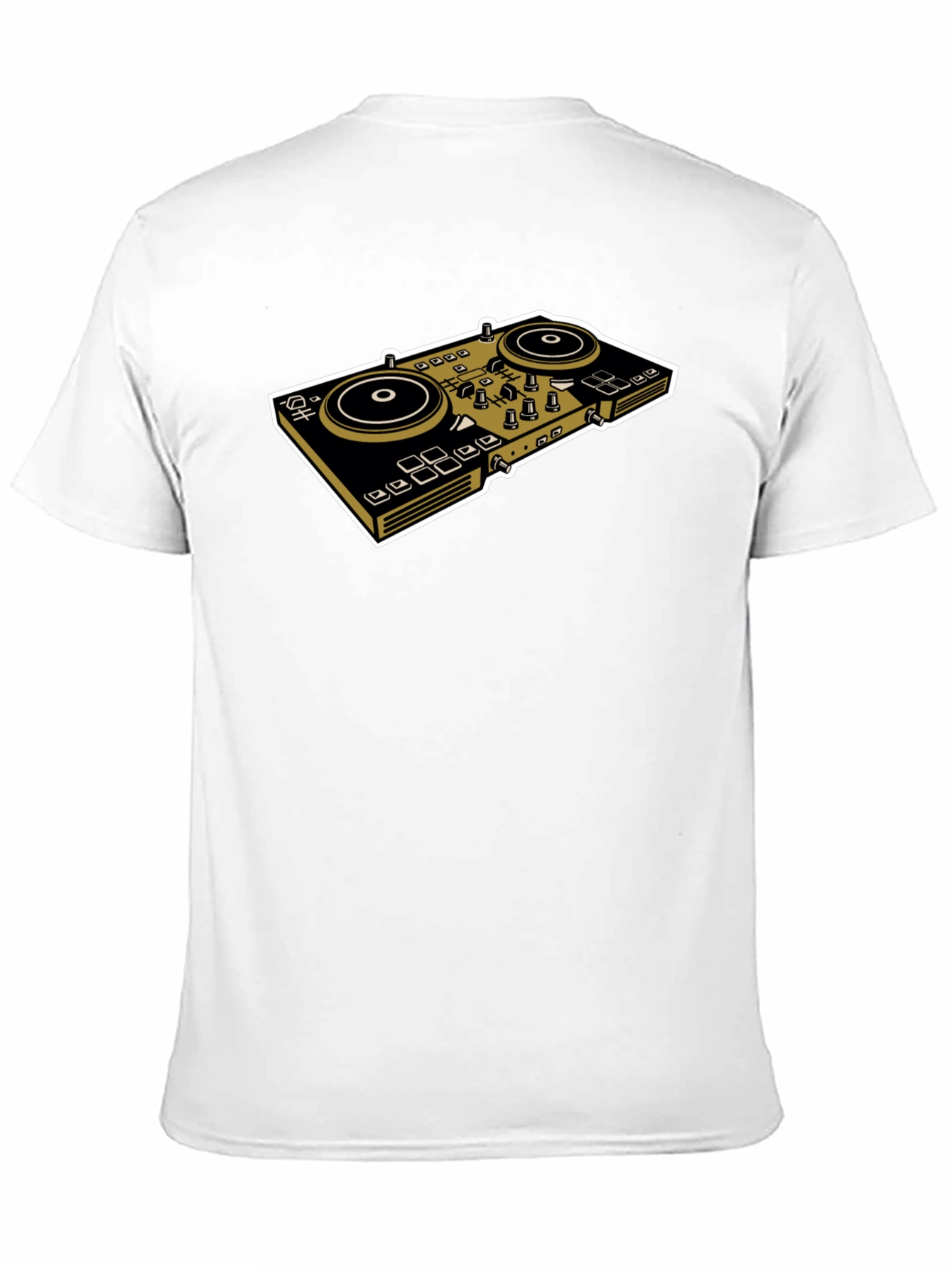 DJ Turntable Graphic Tee - Black Cotton Shirt