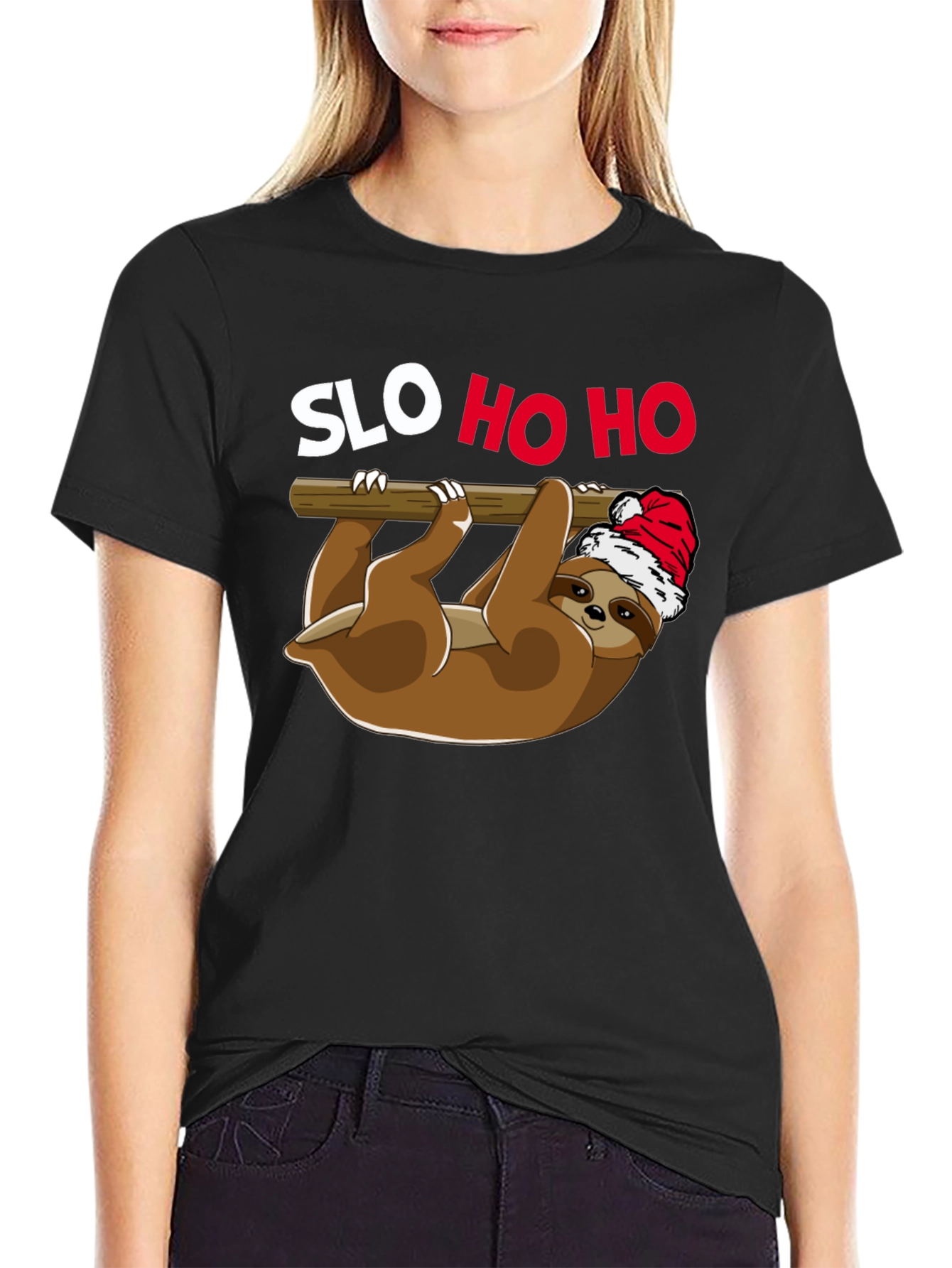 SLO HO HO Sloth Christmas T-Shirt