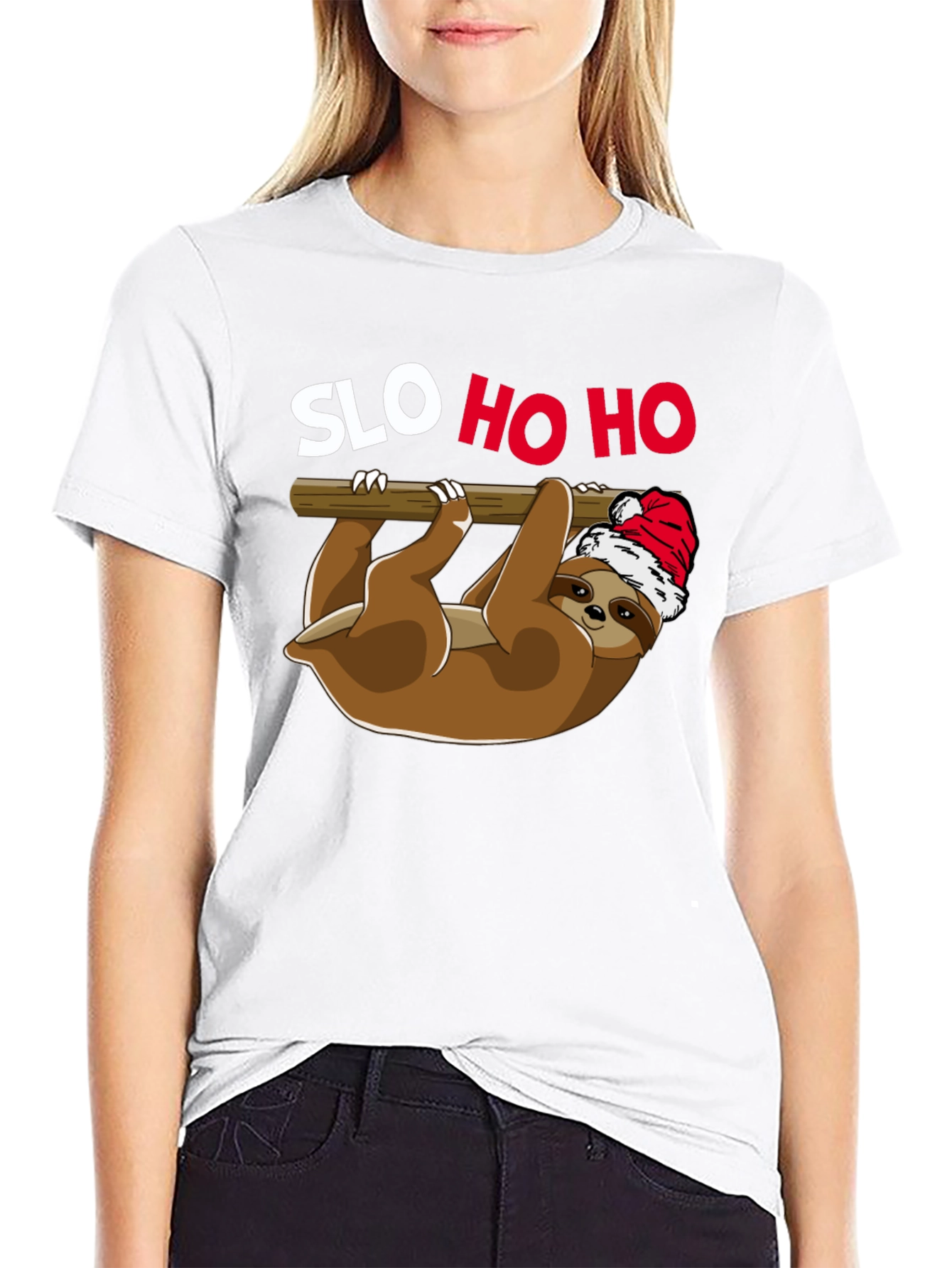 SLO HO HO Sloth Christmas T-Shirt