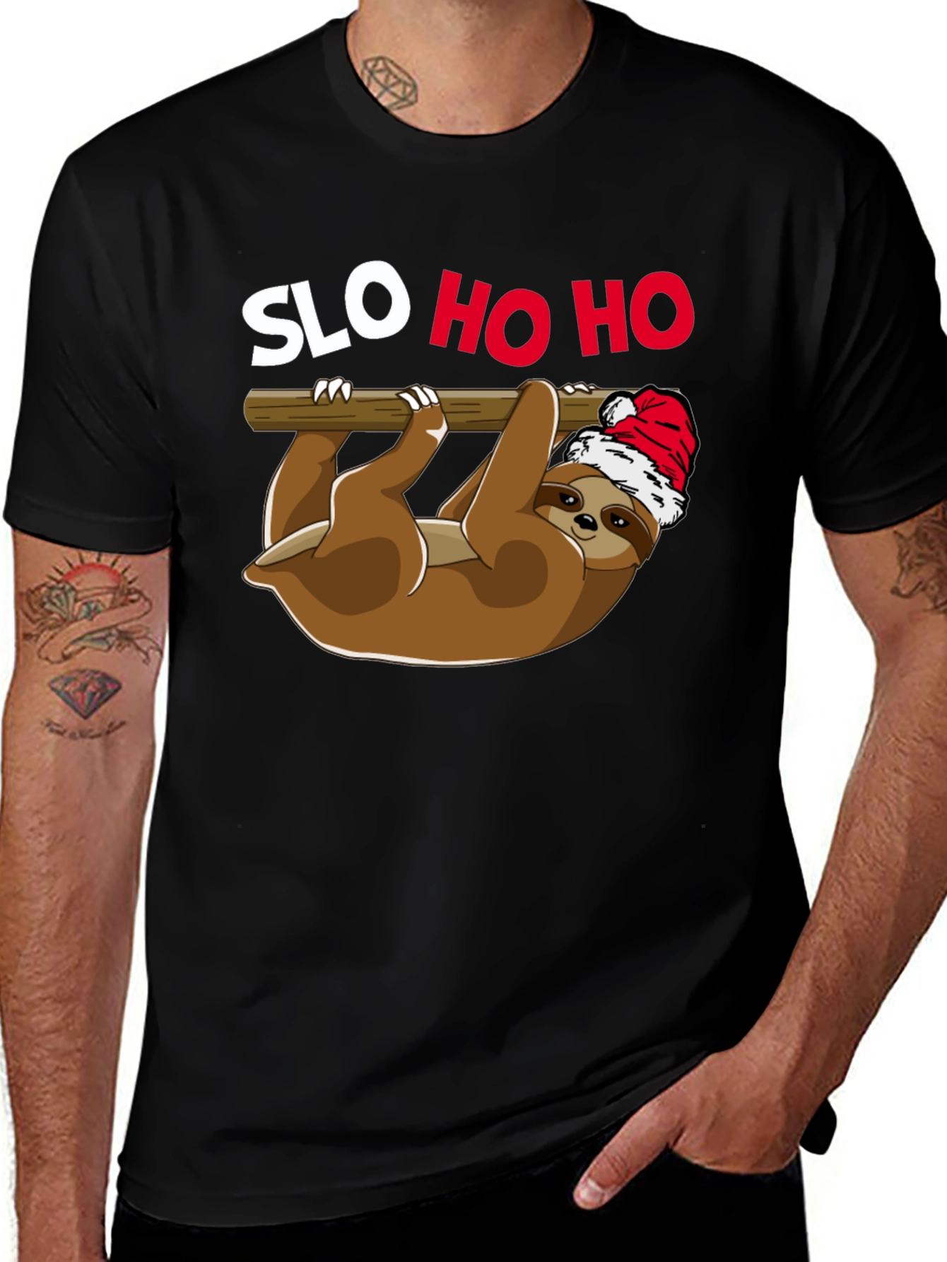 SLO HO HO Sloth Christmas T-Shirt