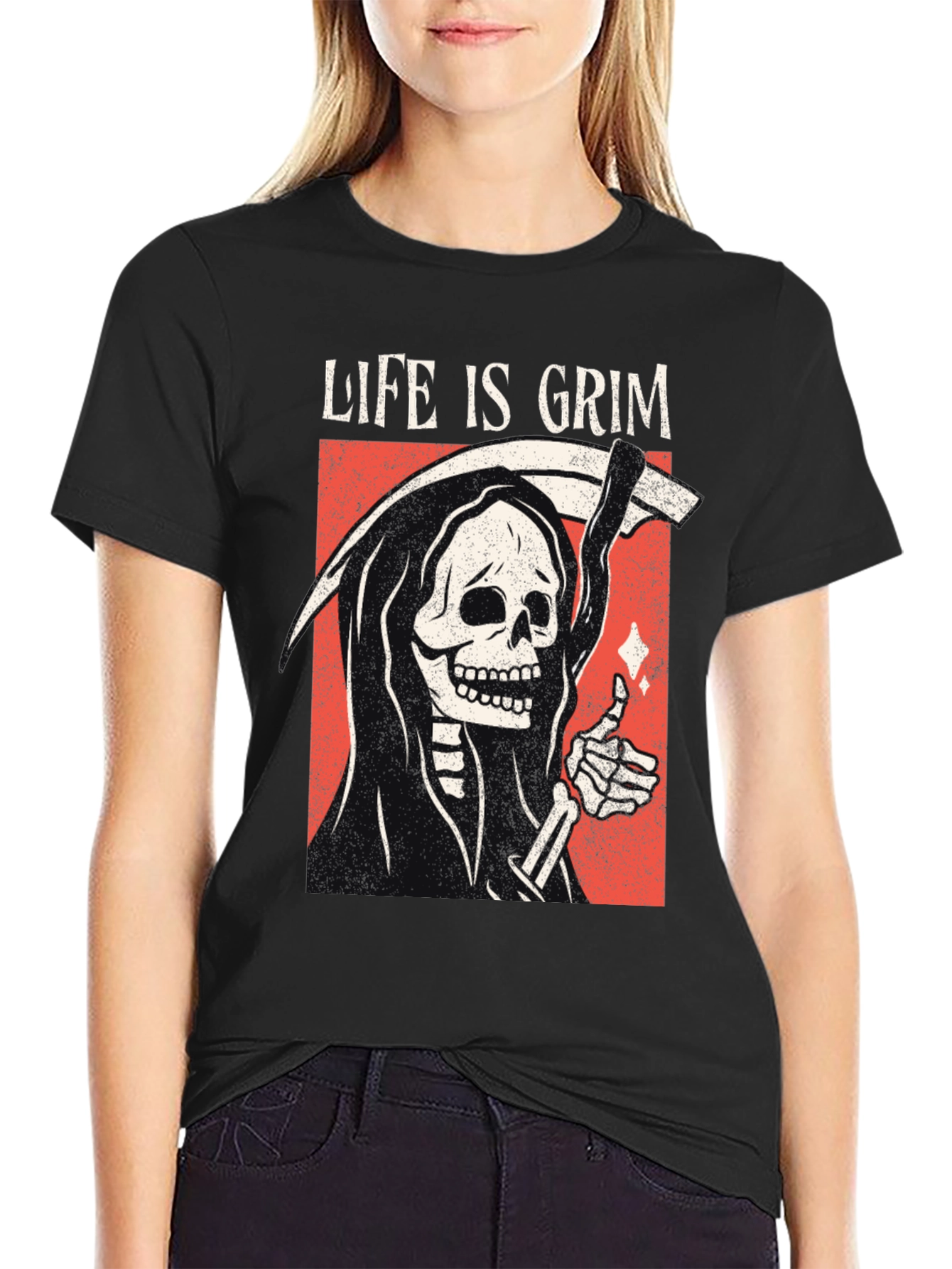 Life Is Grim Graphic Tee - Black