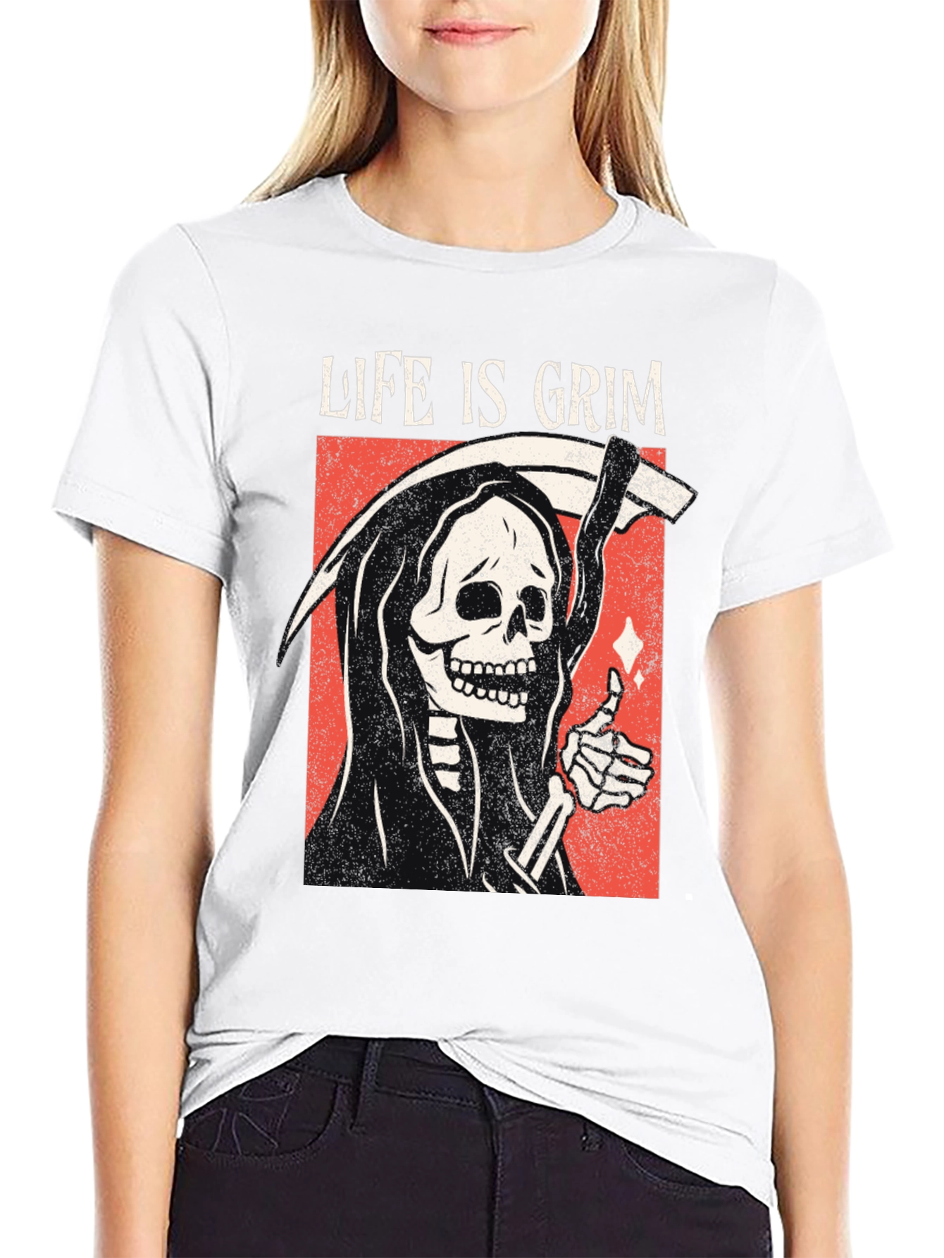 Life Is Grim Graphic Tee - Black