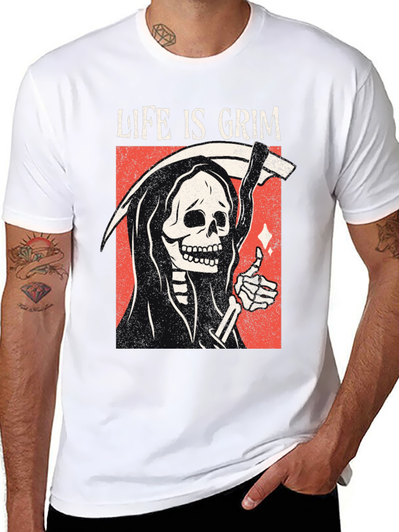 Life Is Grim Graphic Tee - Black
