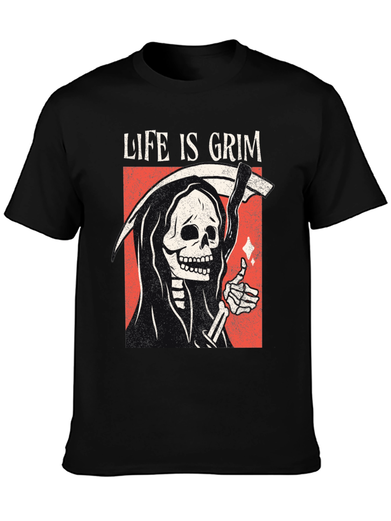 Life Is Grim Graphic Tee - Black