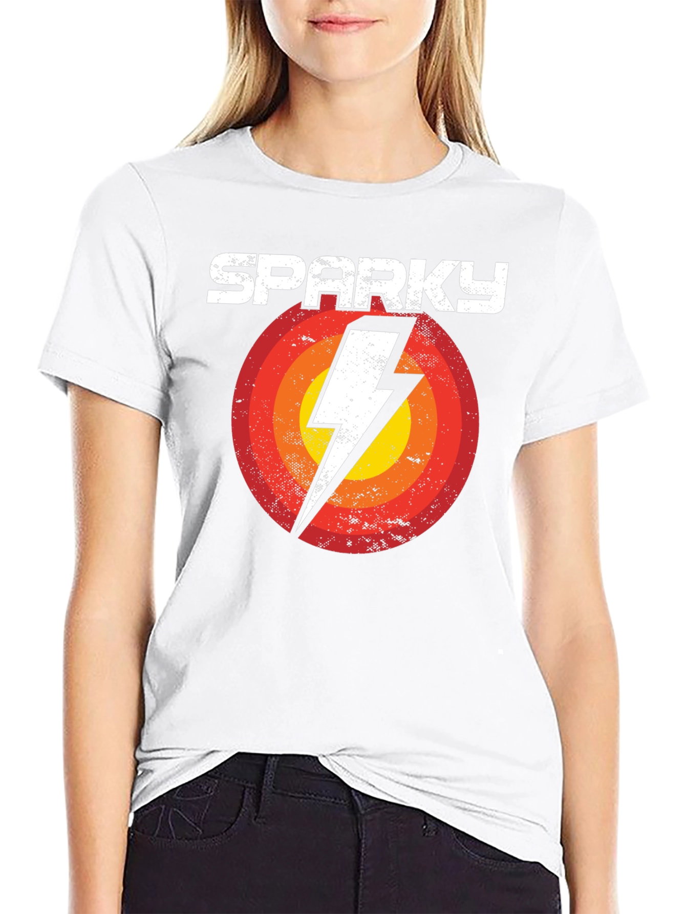 Sparky Graphic Tee - Retro Lightning Bolt Design