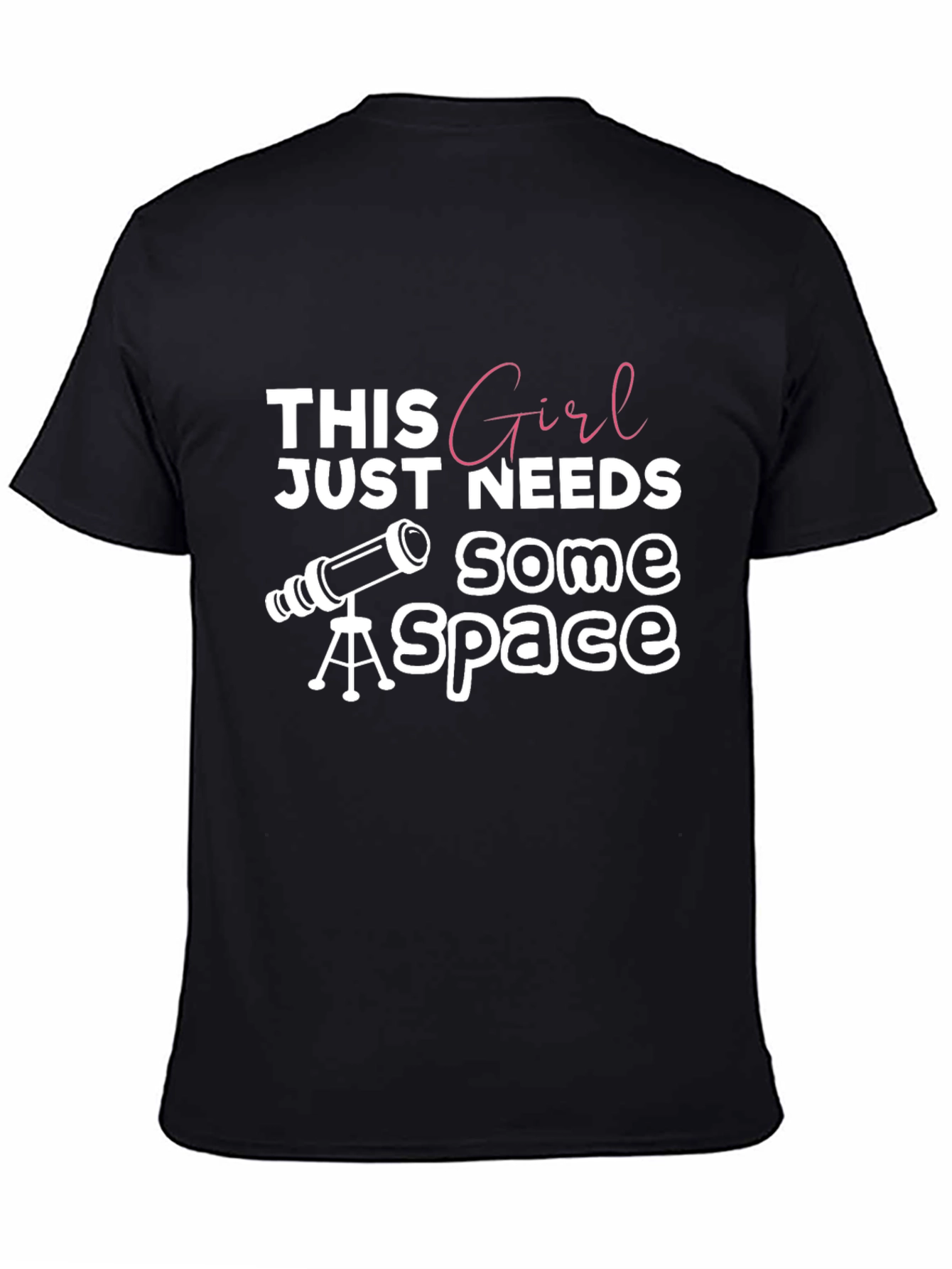 Space Girl Black Graphic Tee