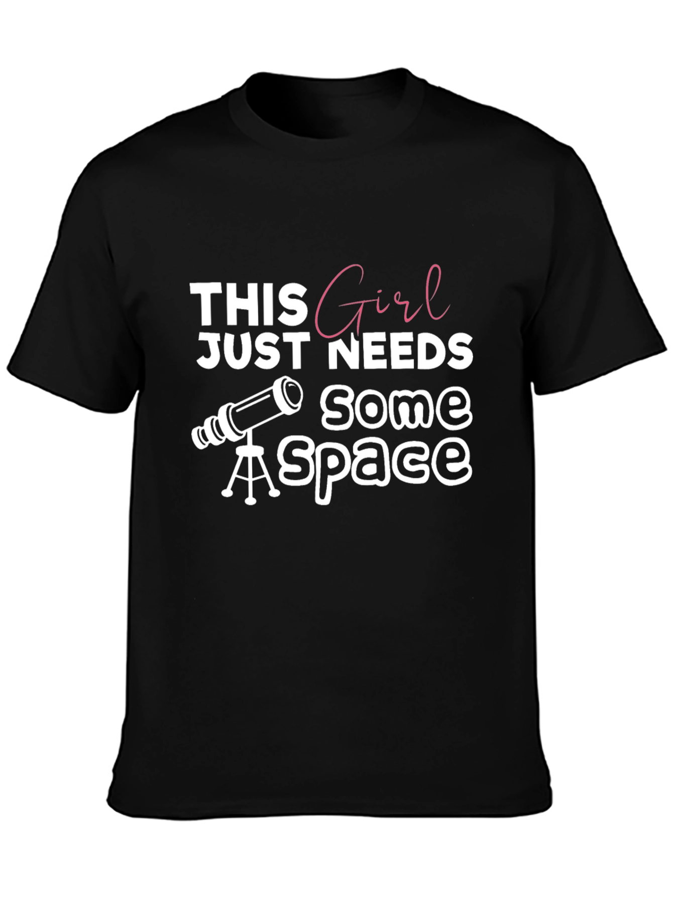 Space Girl Black Graphic Tee