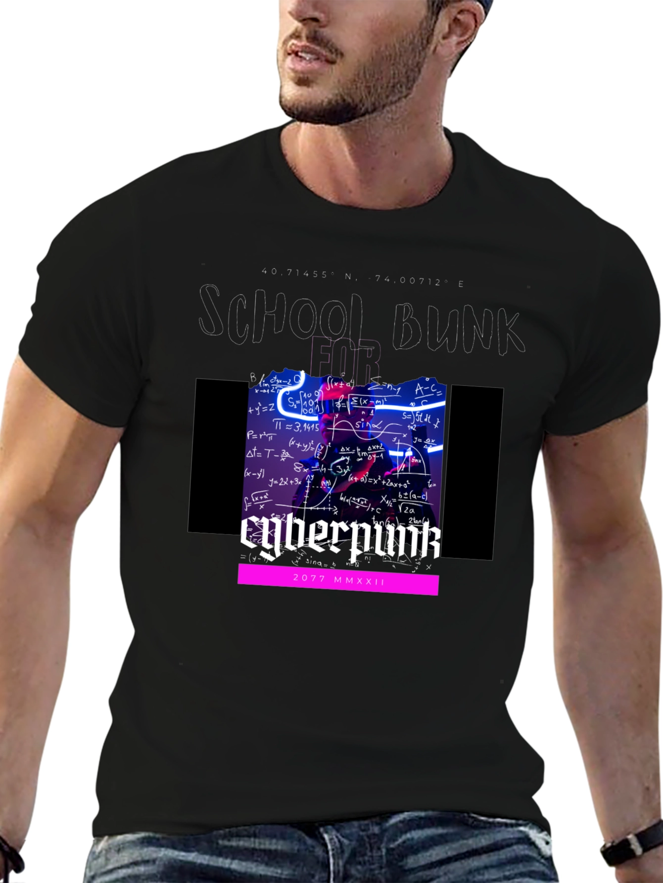 Cyberpunk School Bunk 2077 T-Shirt