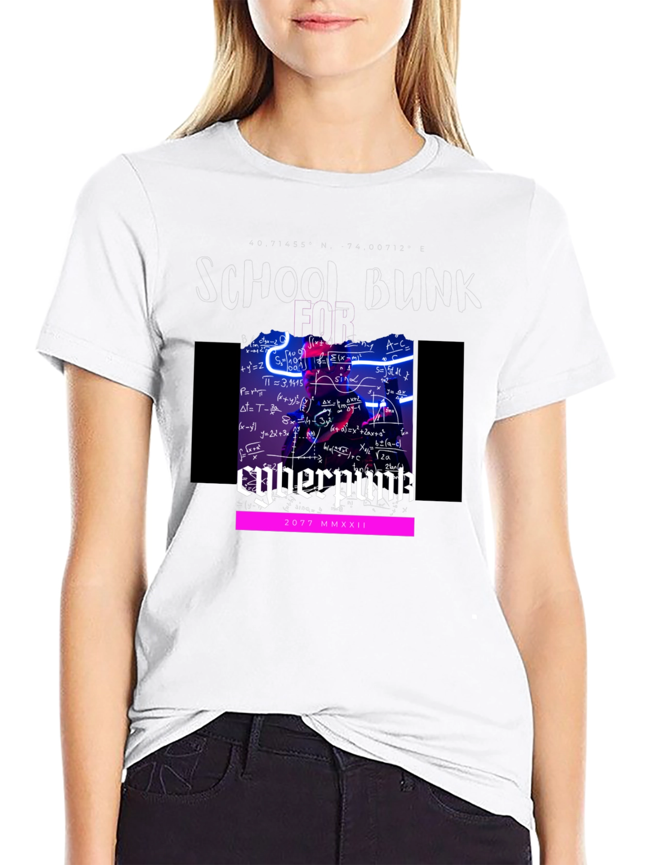Cyberpunk School Bunk 2077 T-Shirt