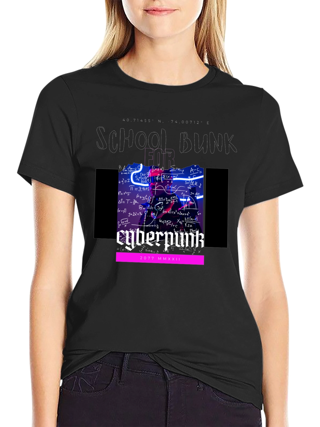 Cyberpunk School Bunk 2077 T-Shirt