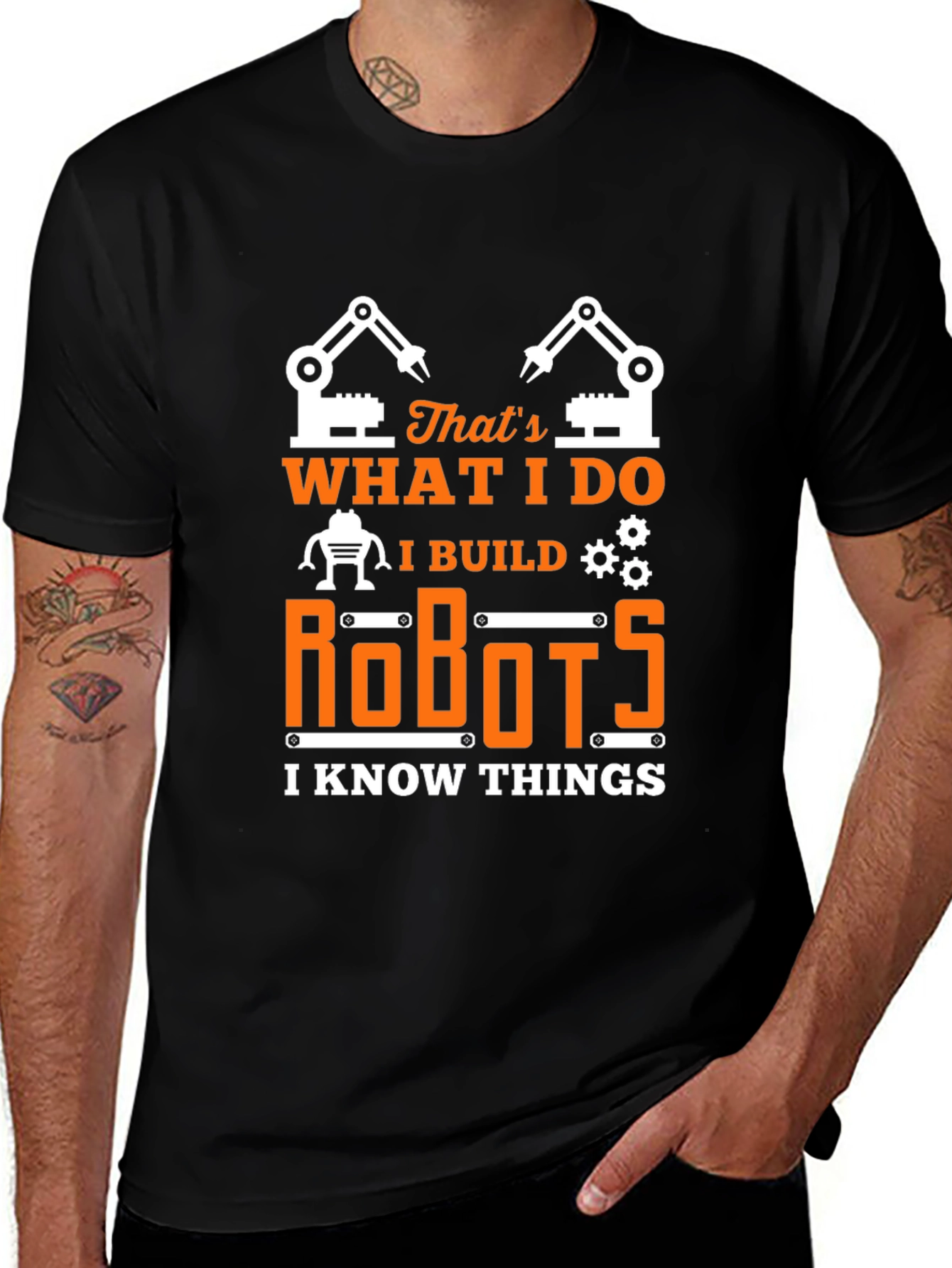 I Build Robots T-Shirt - Funny Engineer Tee