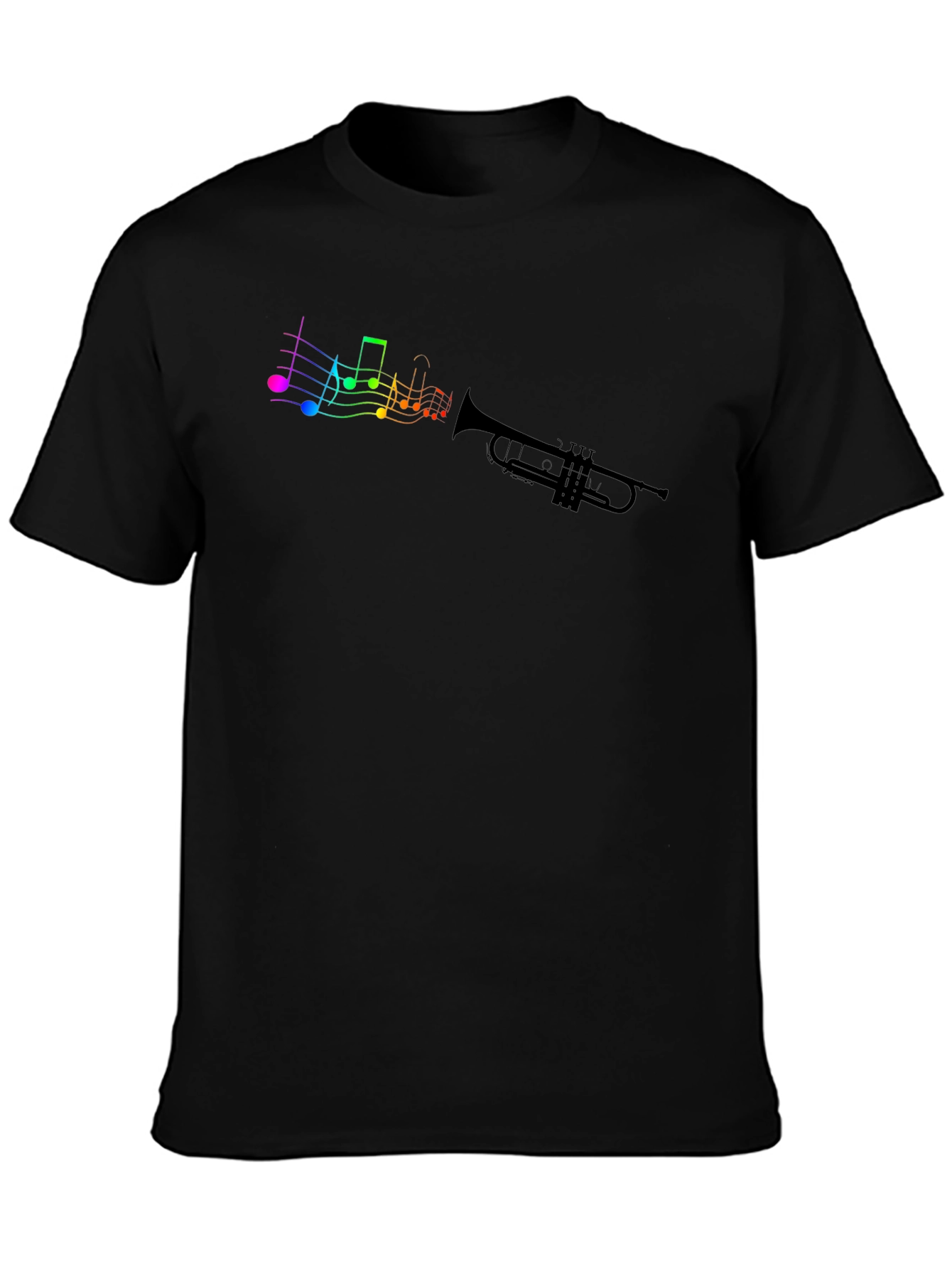 Musical Trumpet T-Shirt - Rainbow Notes