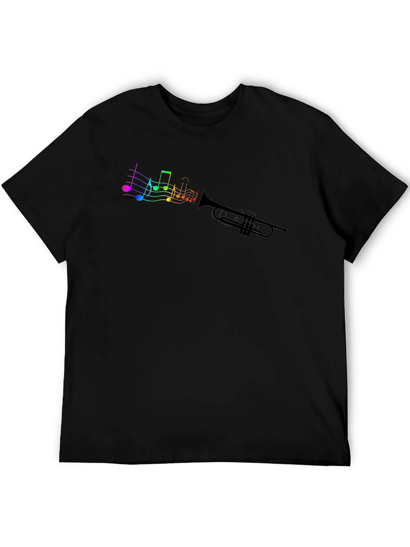 Musical Trumpet T-Shirt - Rainbow Notes