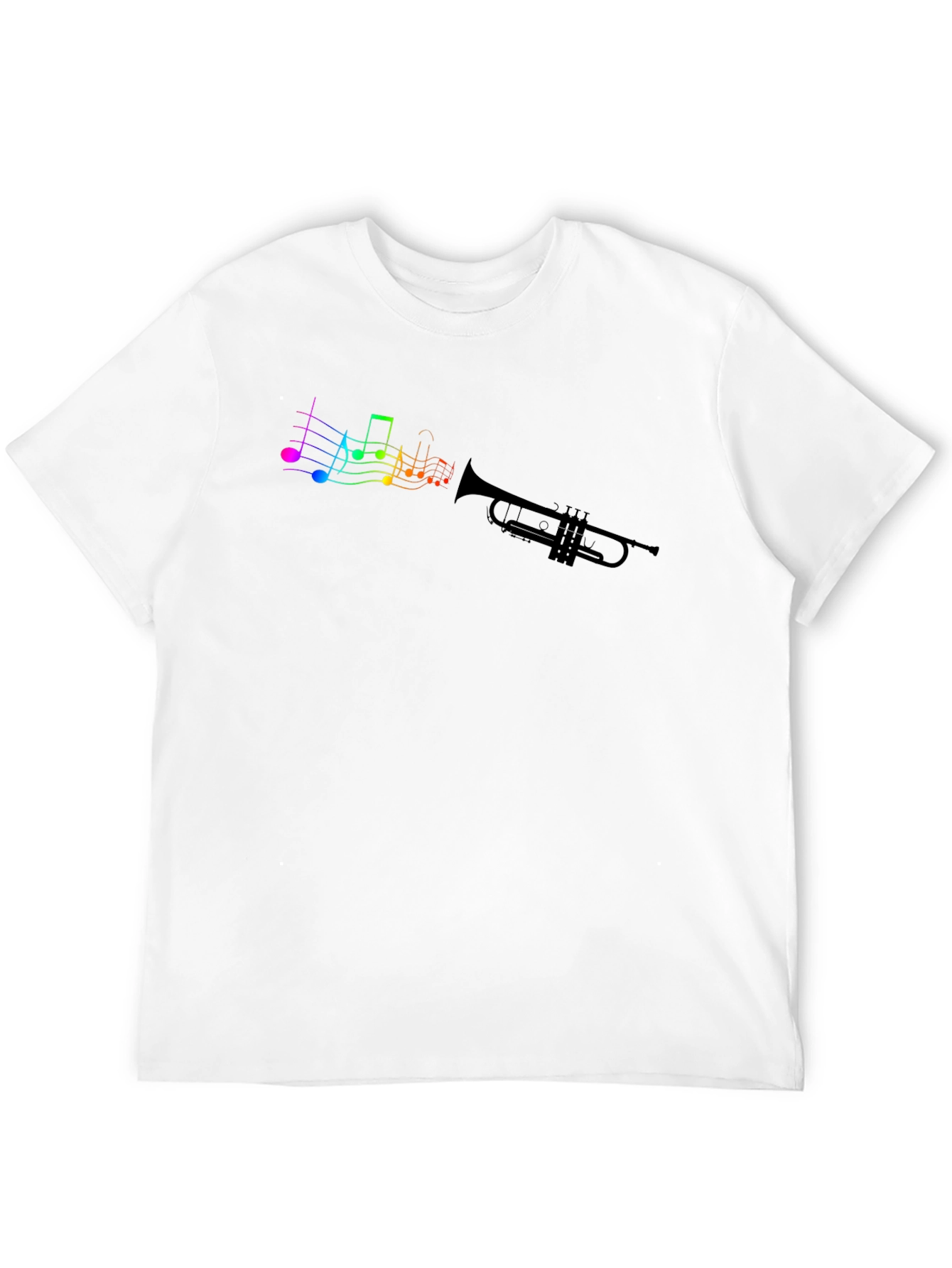 Musical Trumpet T-Shirt - Rainbow Notes