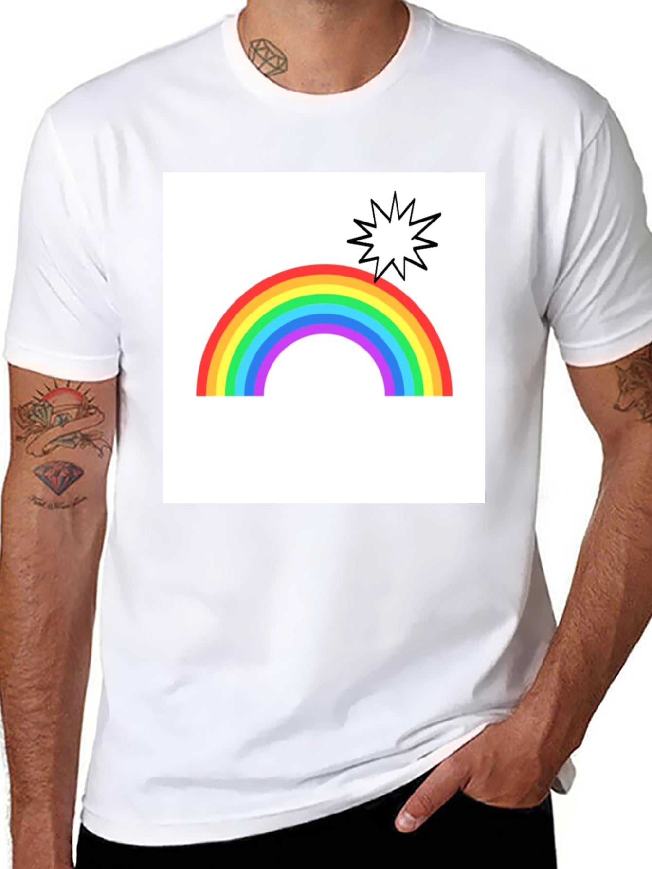 Rainbow Burst Graphic Tee - Bold & Fun!