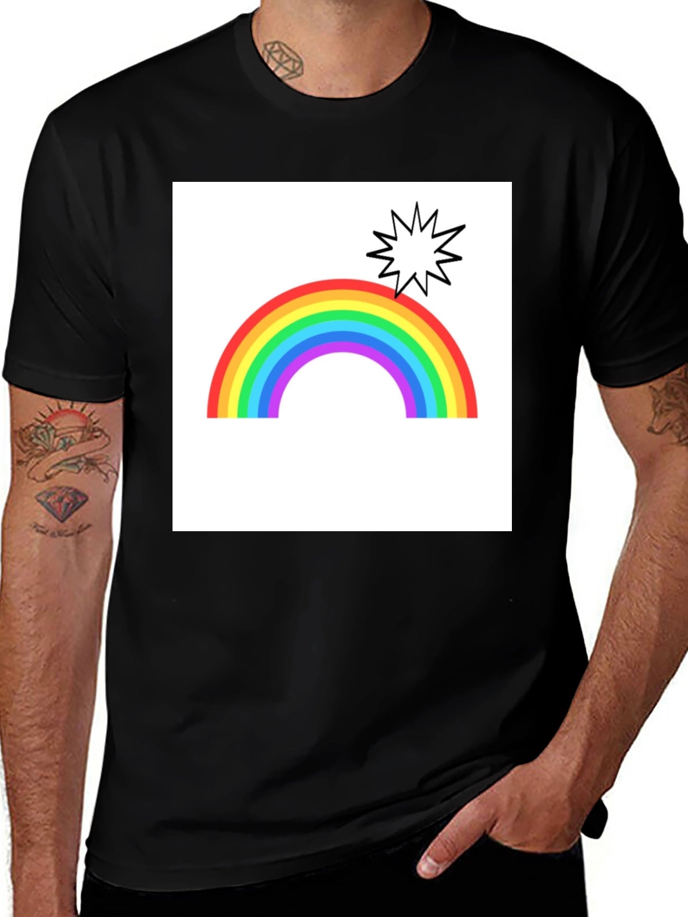 Rainbow Burst Graphic Tee - Bold & Fun!