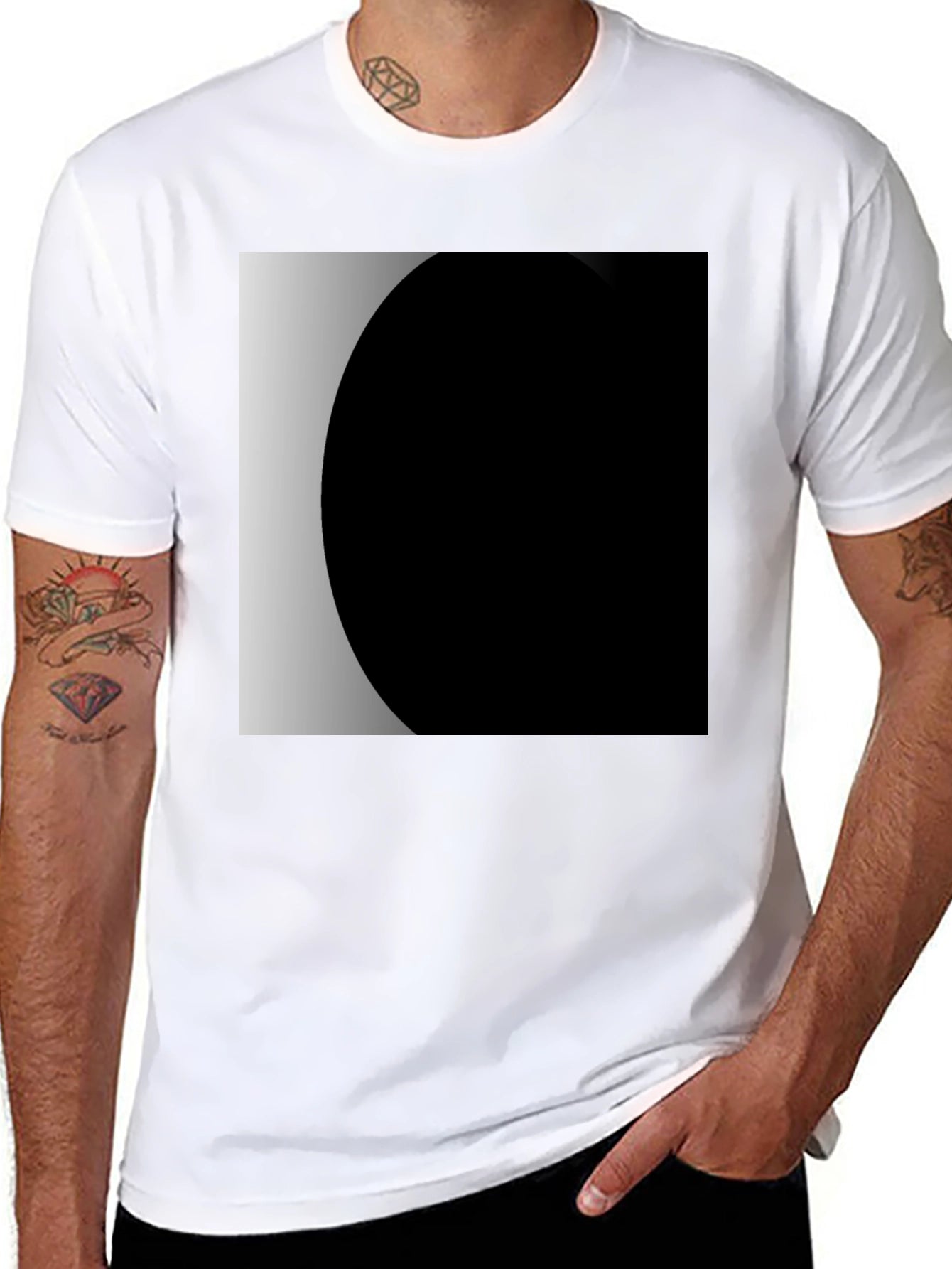 Modern Black T-Shirt with Geometric Design