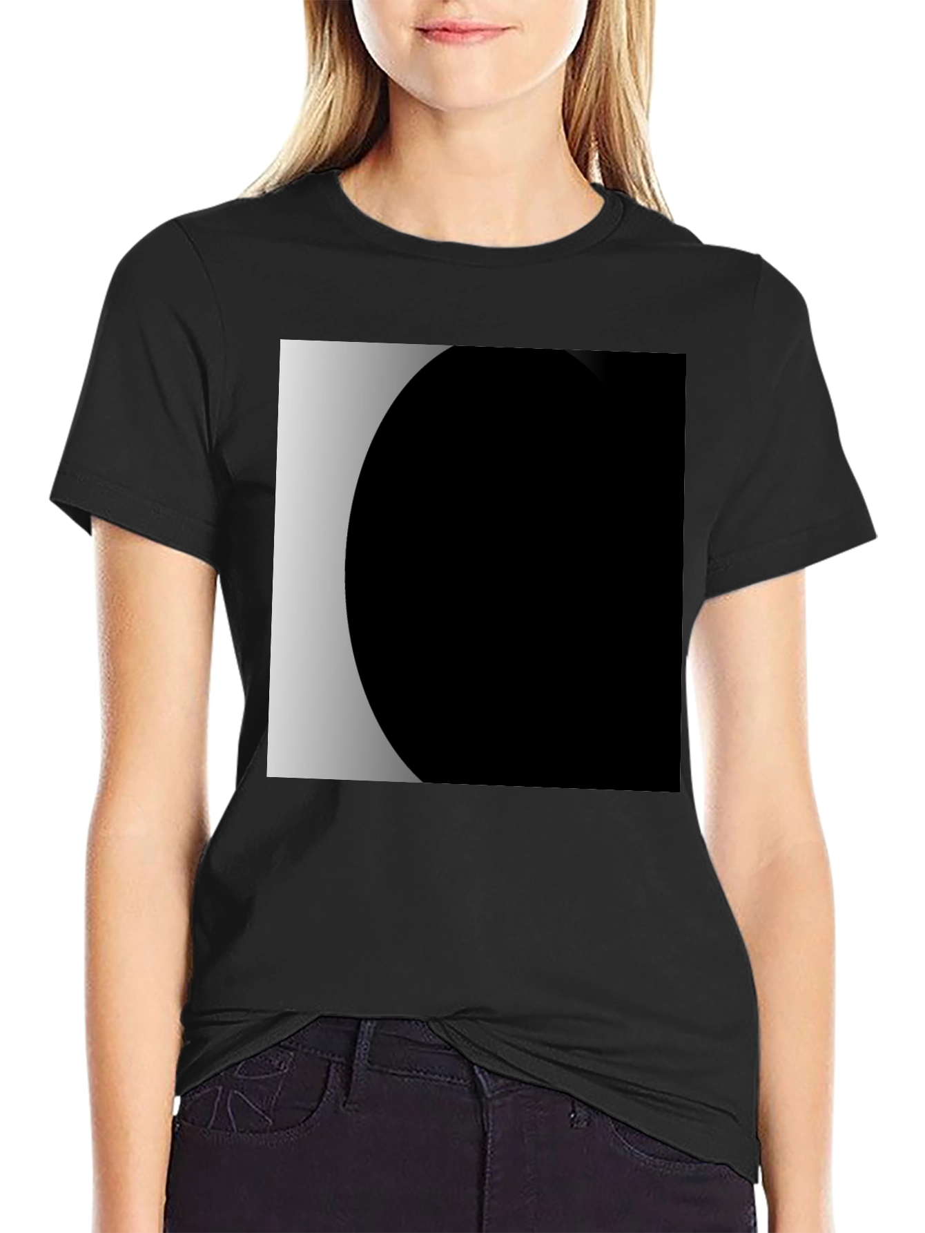 Modern Black T-Shirt with Geometric Design