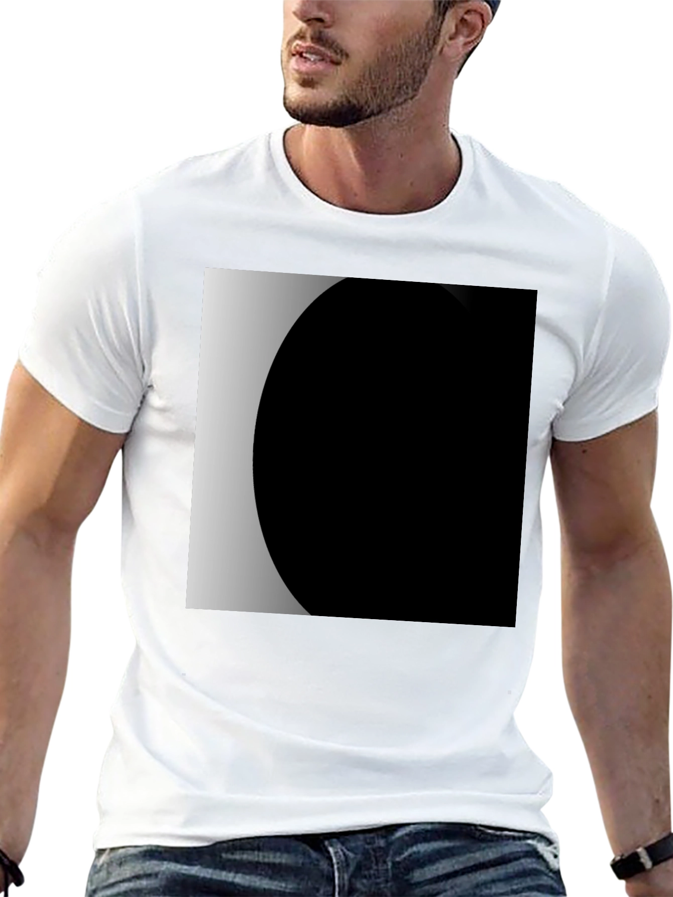 Modern Black T-Shirt with Geometric Design
