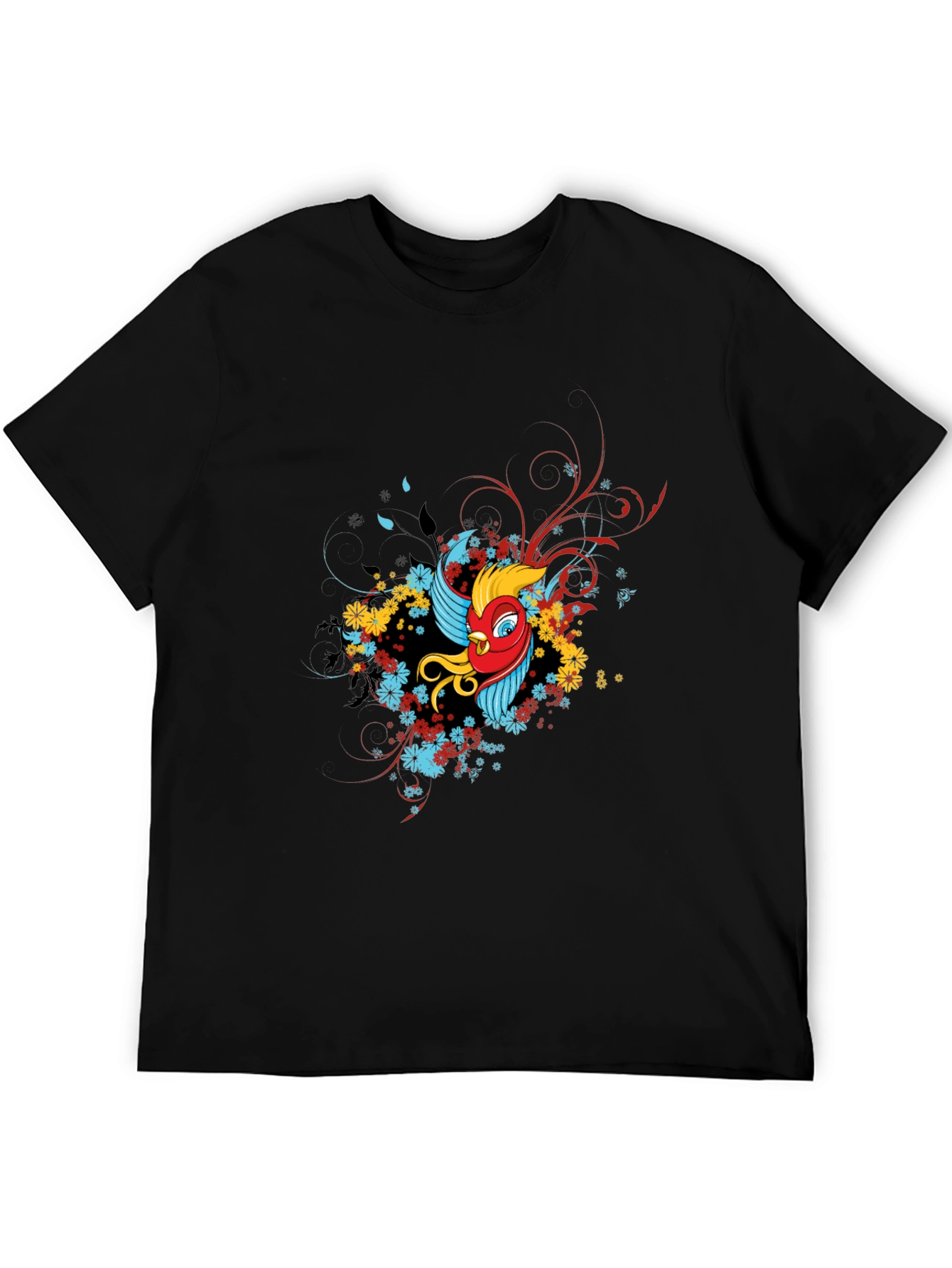 Mens Graphic Print Black T-Shirt