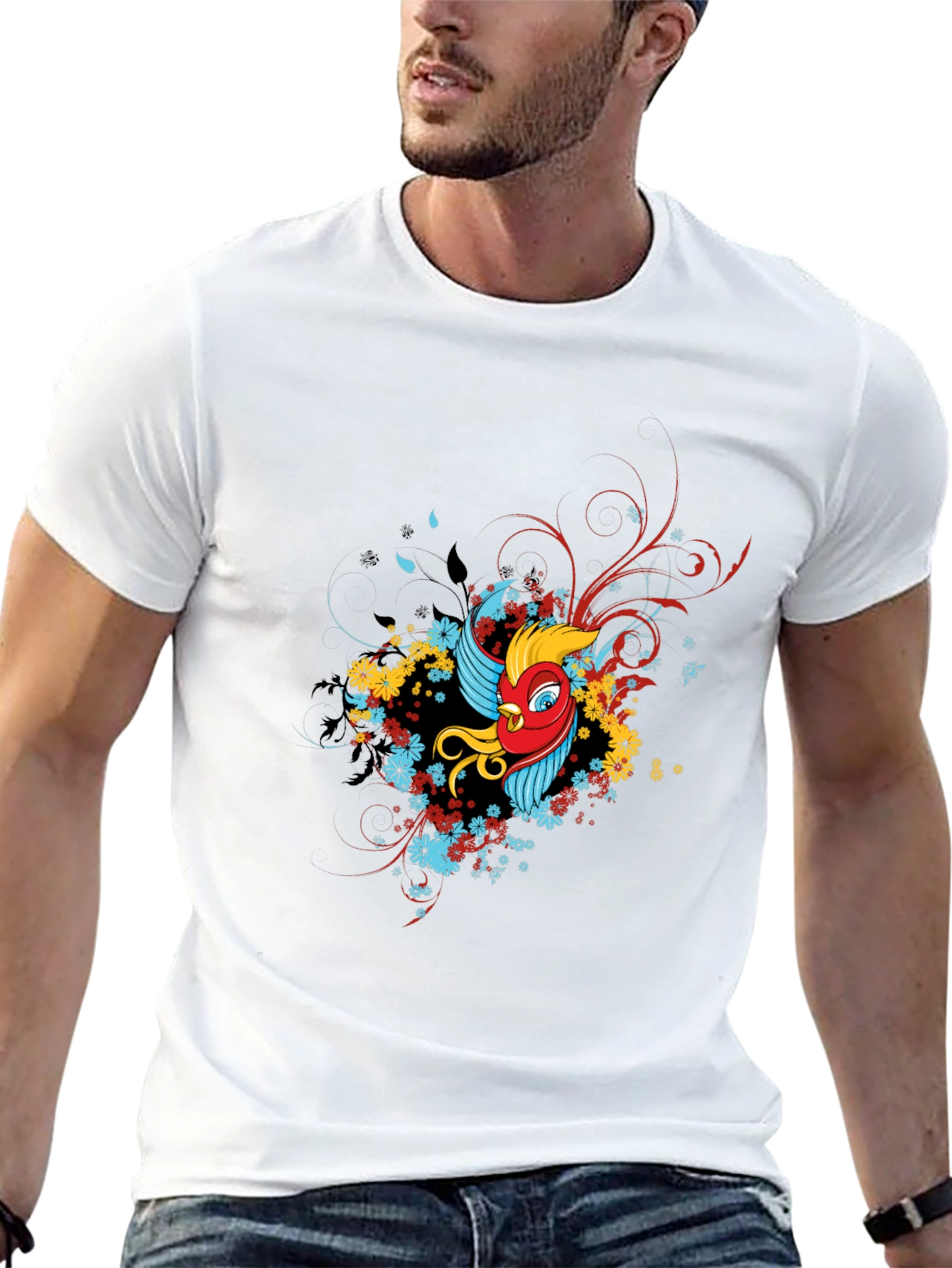 Mens Graphic Print Black T-Shirt