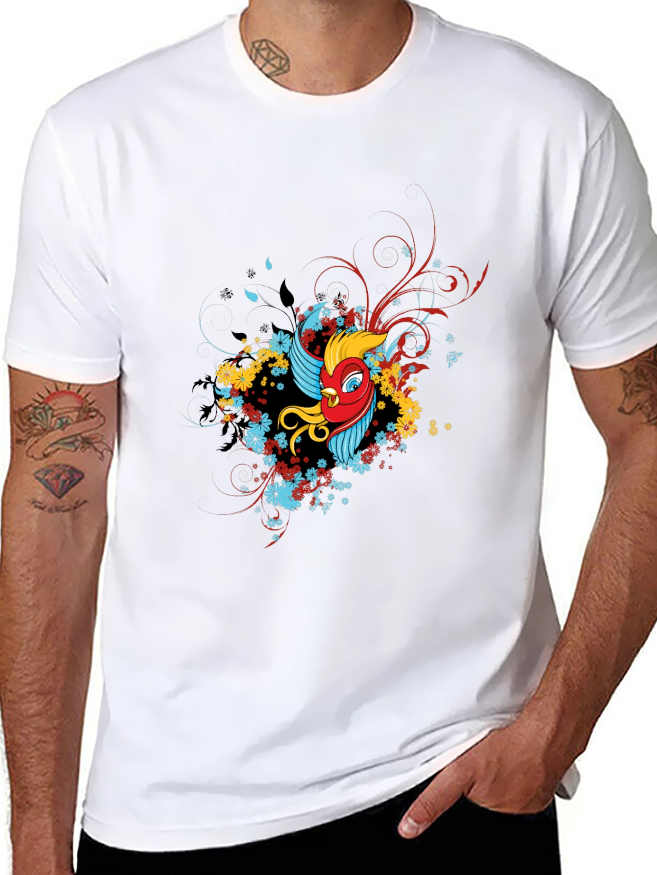 Mens Graphic Print Black T-Shirt