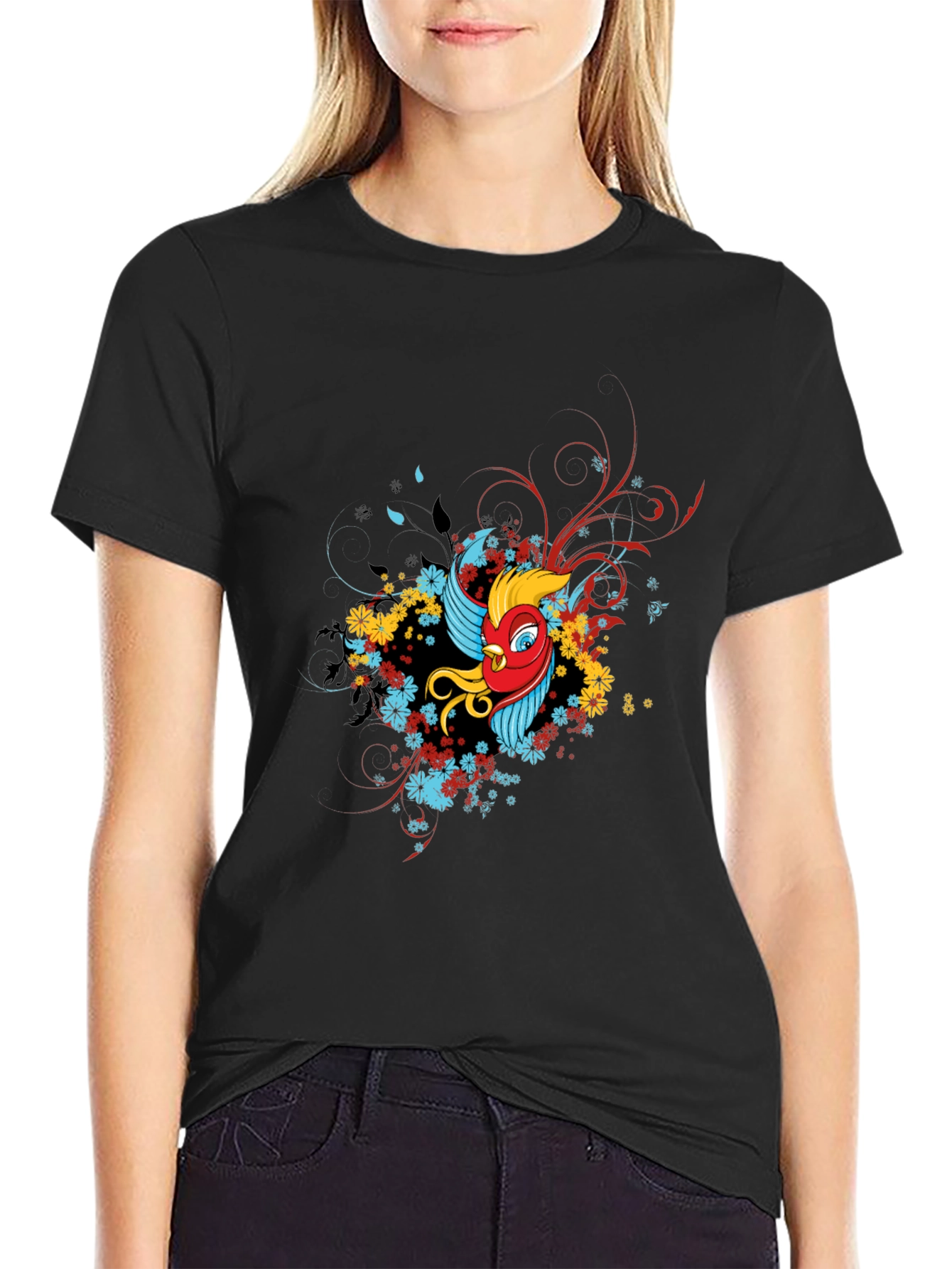 Mens Graphic Print Black T-Shirt