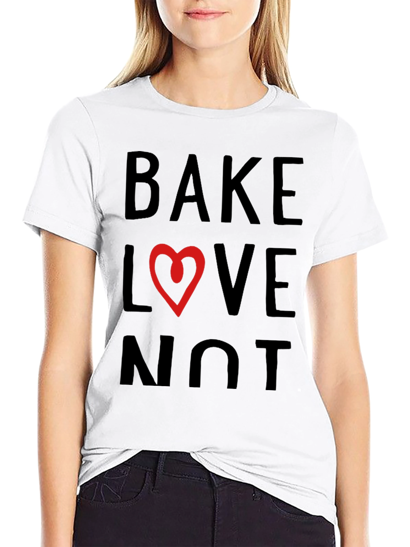 Bake Love Not T-Shirt - Heart Design